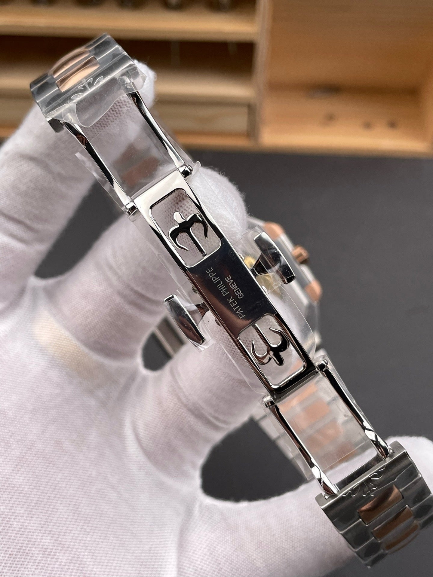 Rose Gold Silver Watch