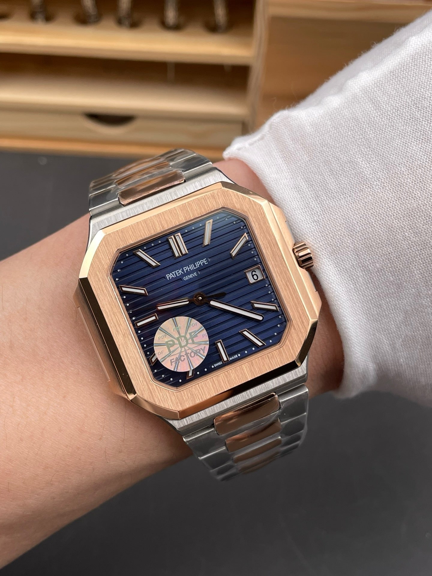 Rose Gold Silver Watch