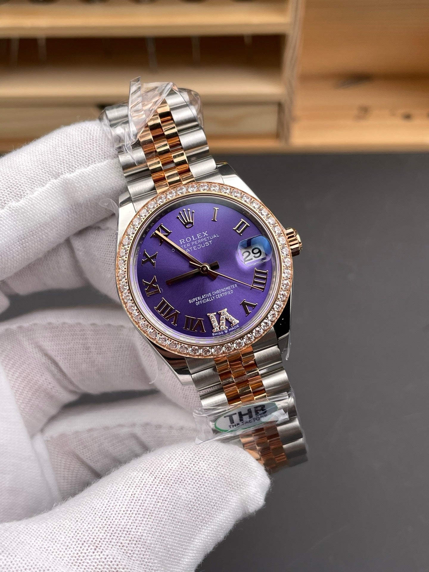 Rose Gold Silver Watch