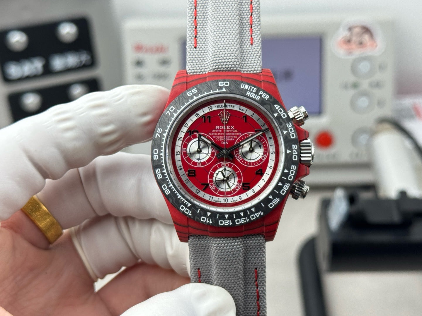 Grey Red Watch