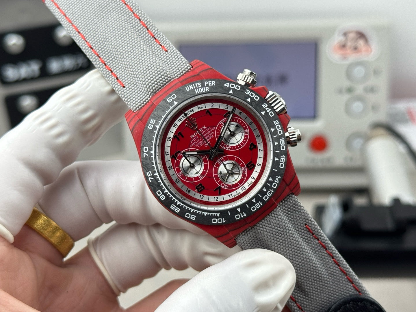 Grey Red Watch