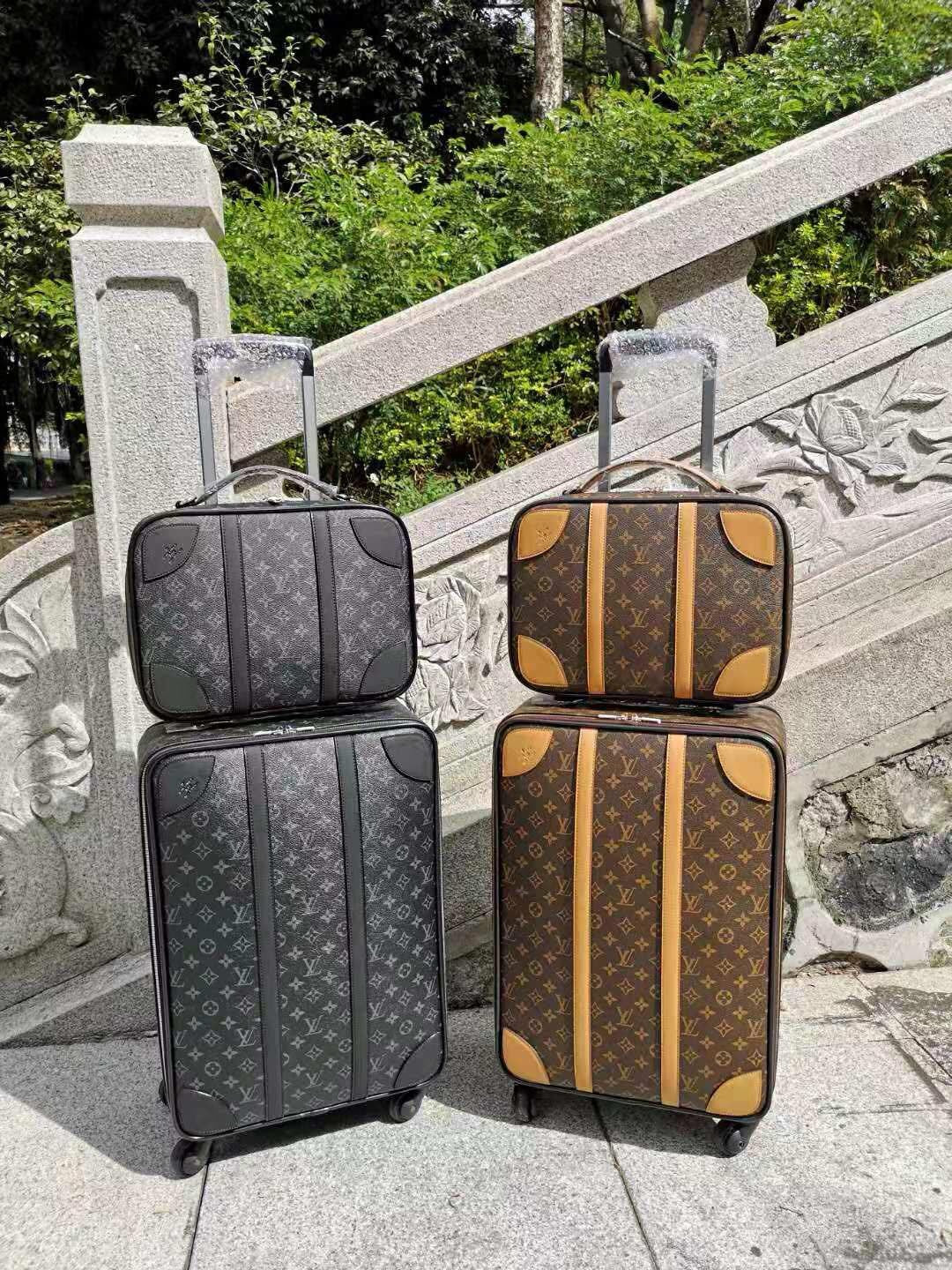 Brown and Grey Suitcase - FashionHype.xyz