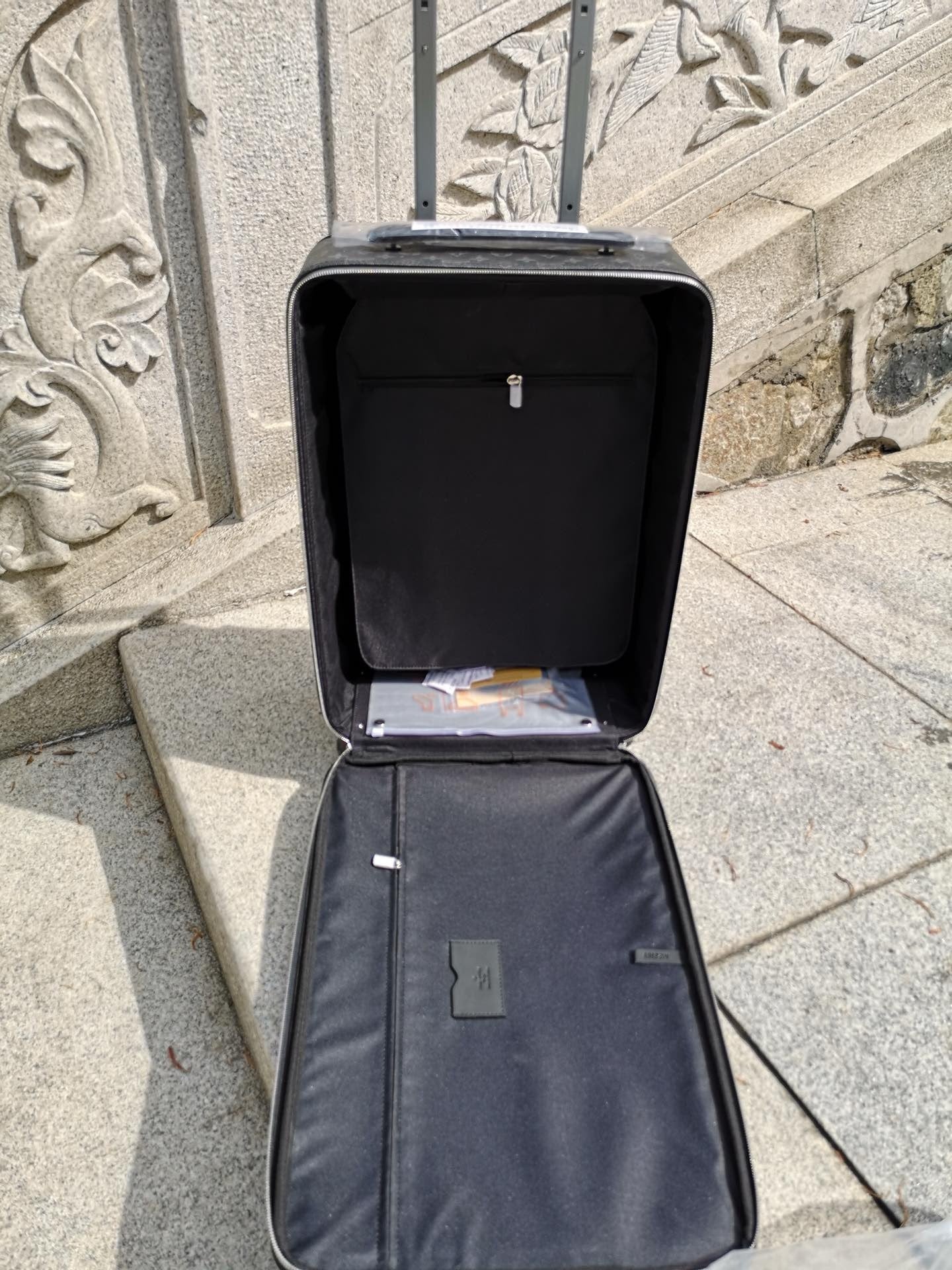 Brown and Grey Suitcase - FashionHype.xyz