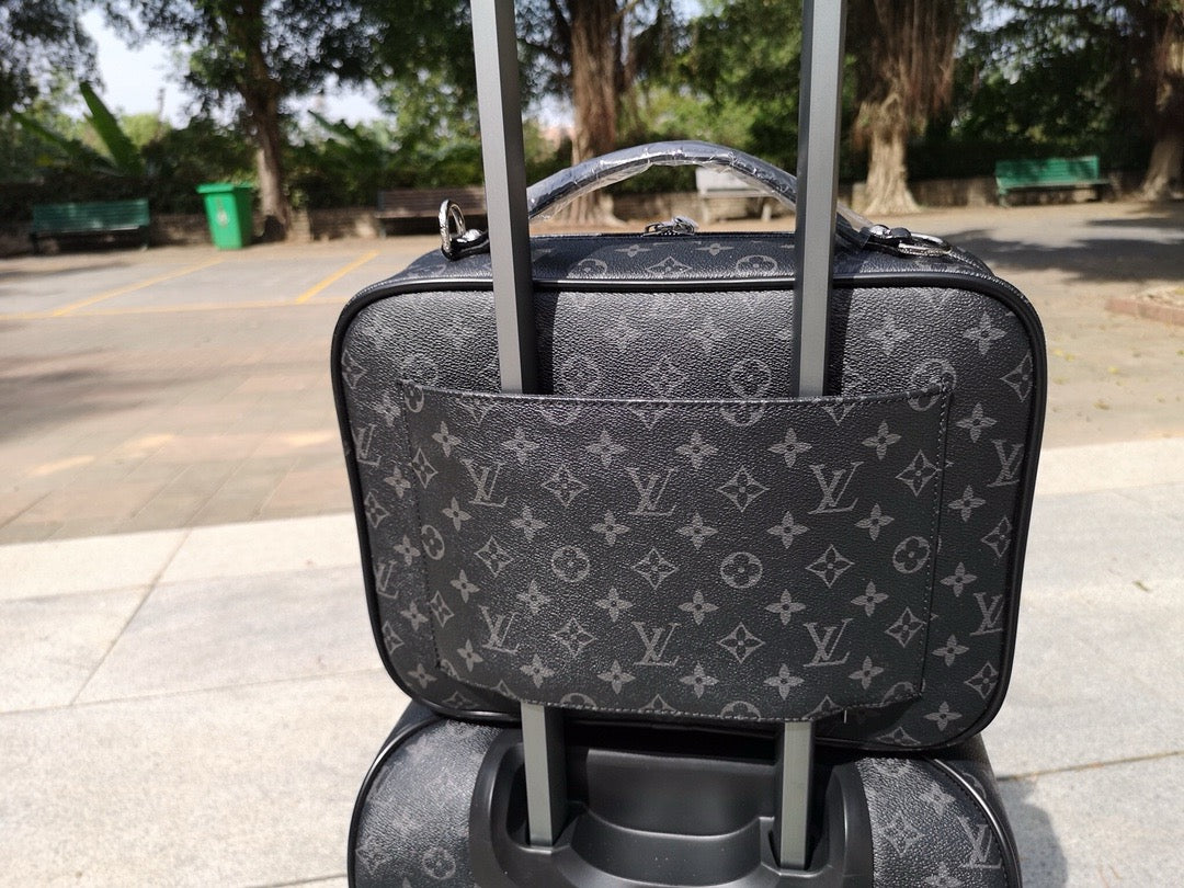 Brown and Grey Suitcase - FashionHype.xyz