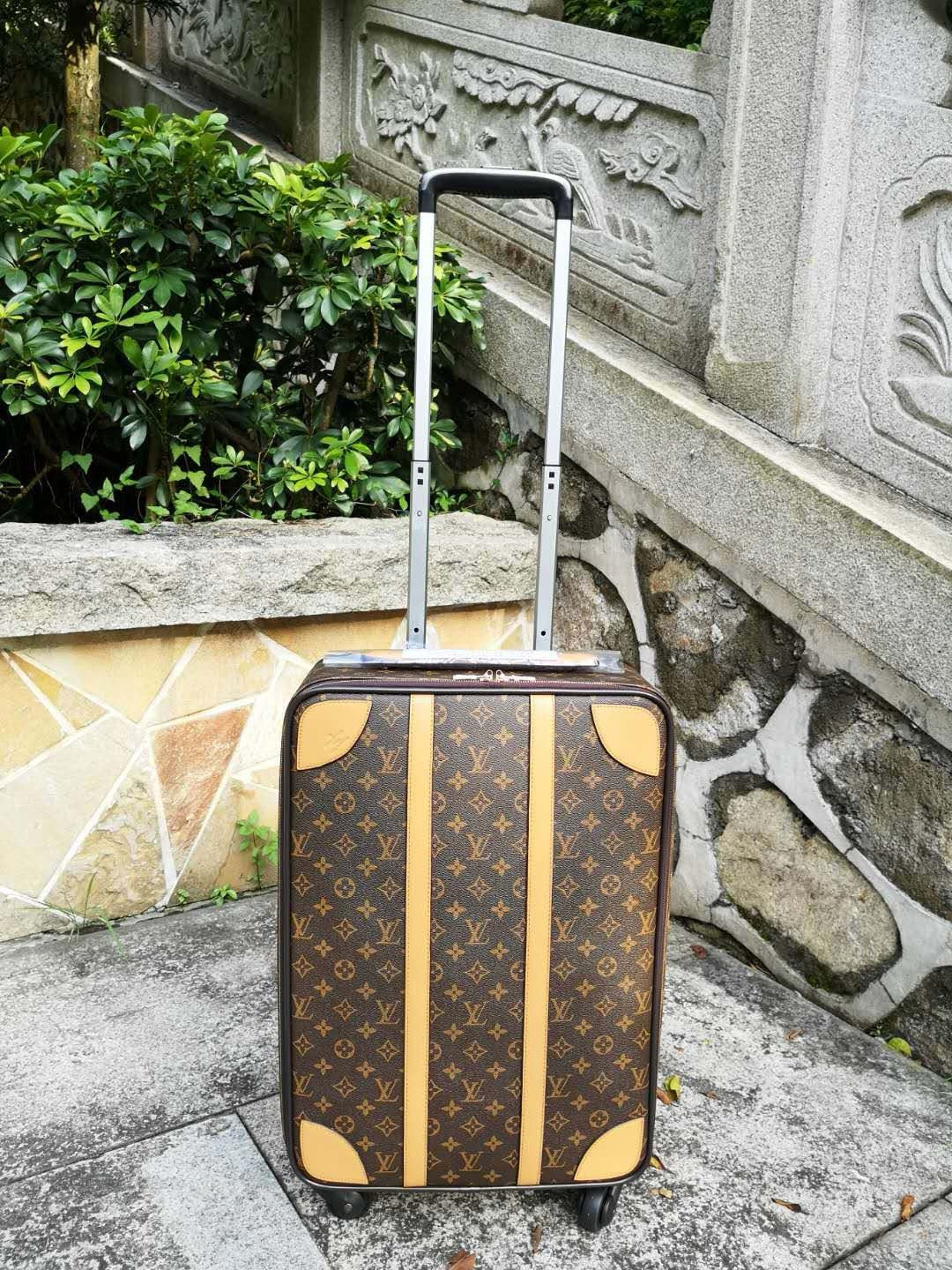 Brown and Grey Suitcase - FashionHype.xyz