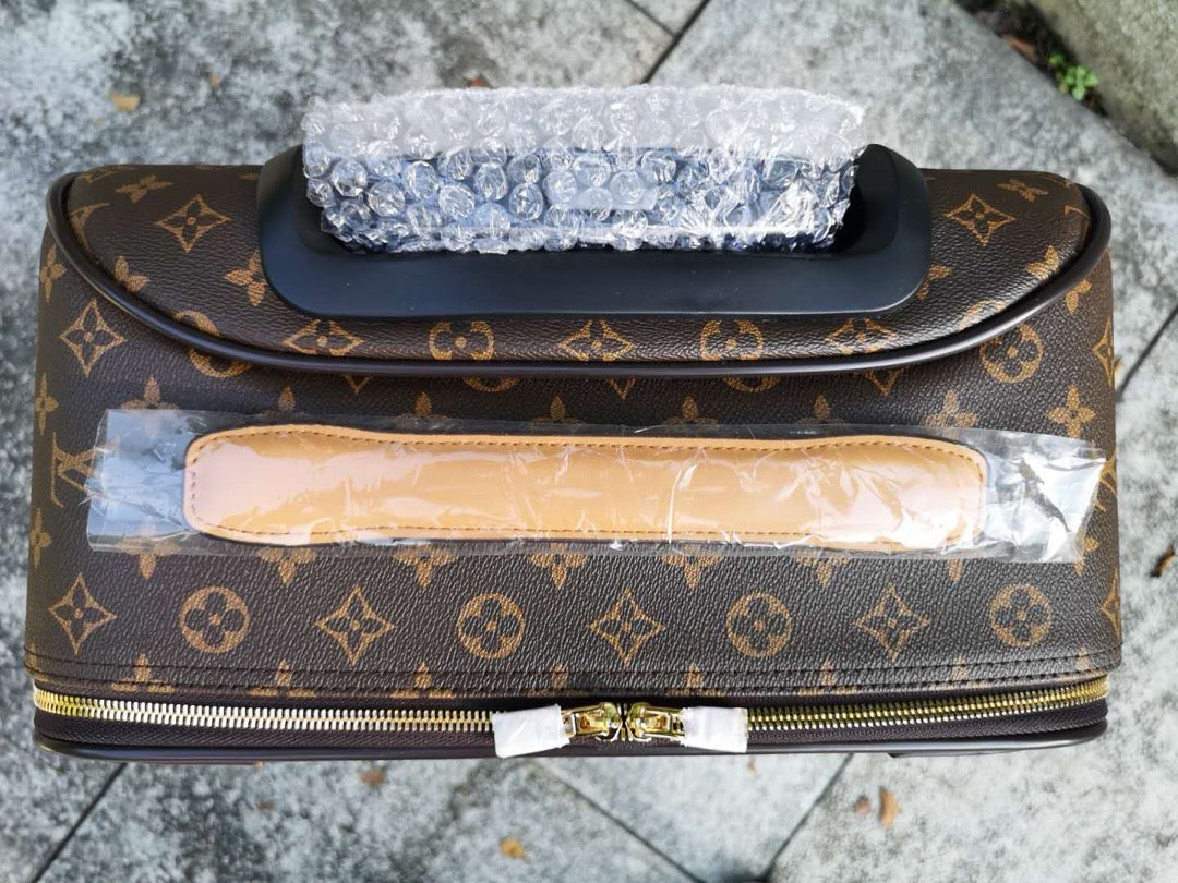 Brown and Grey Suitcase - FashionHype.xyz