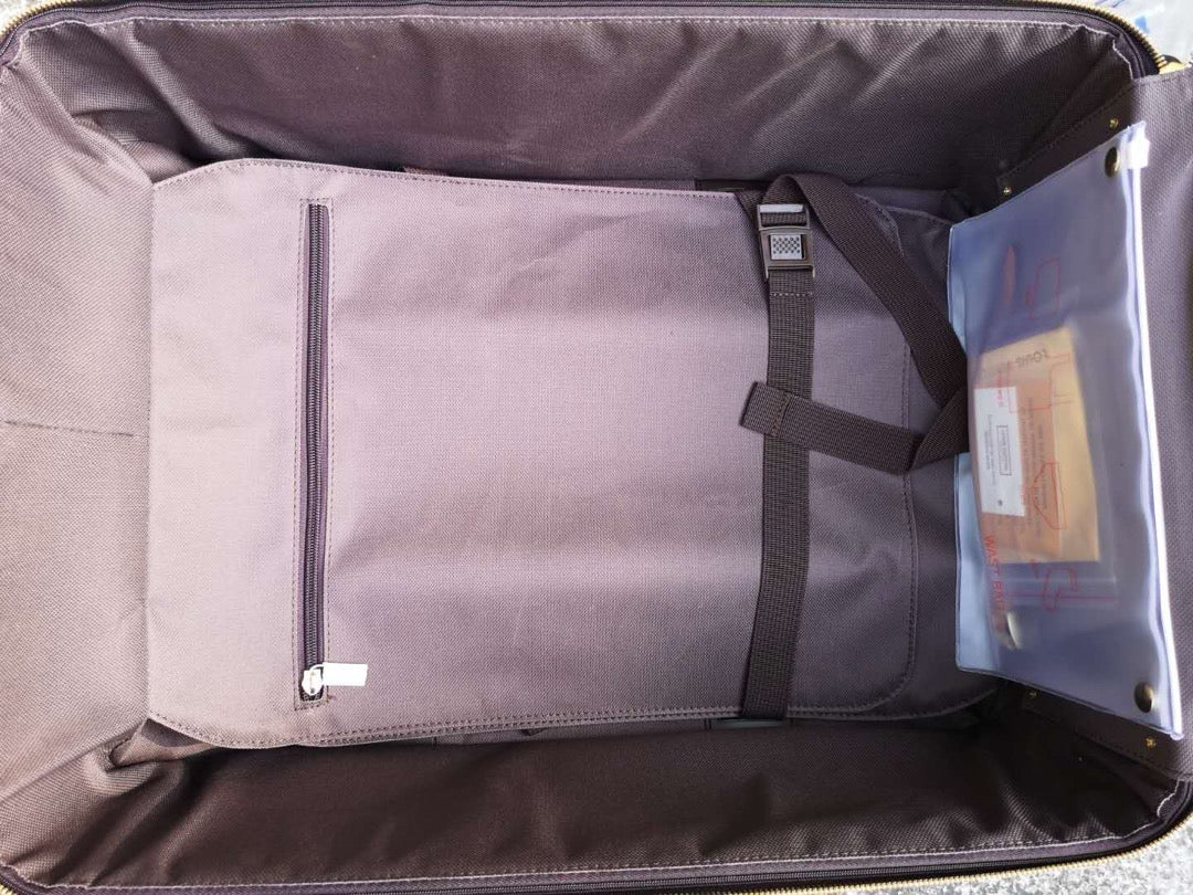 Brown and Grey Suitcase - FashionHype.xyz
