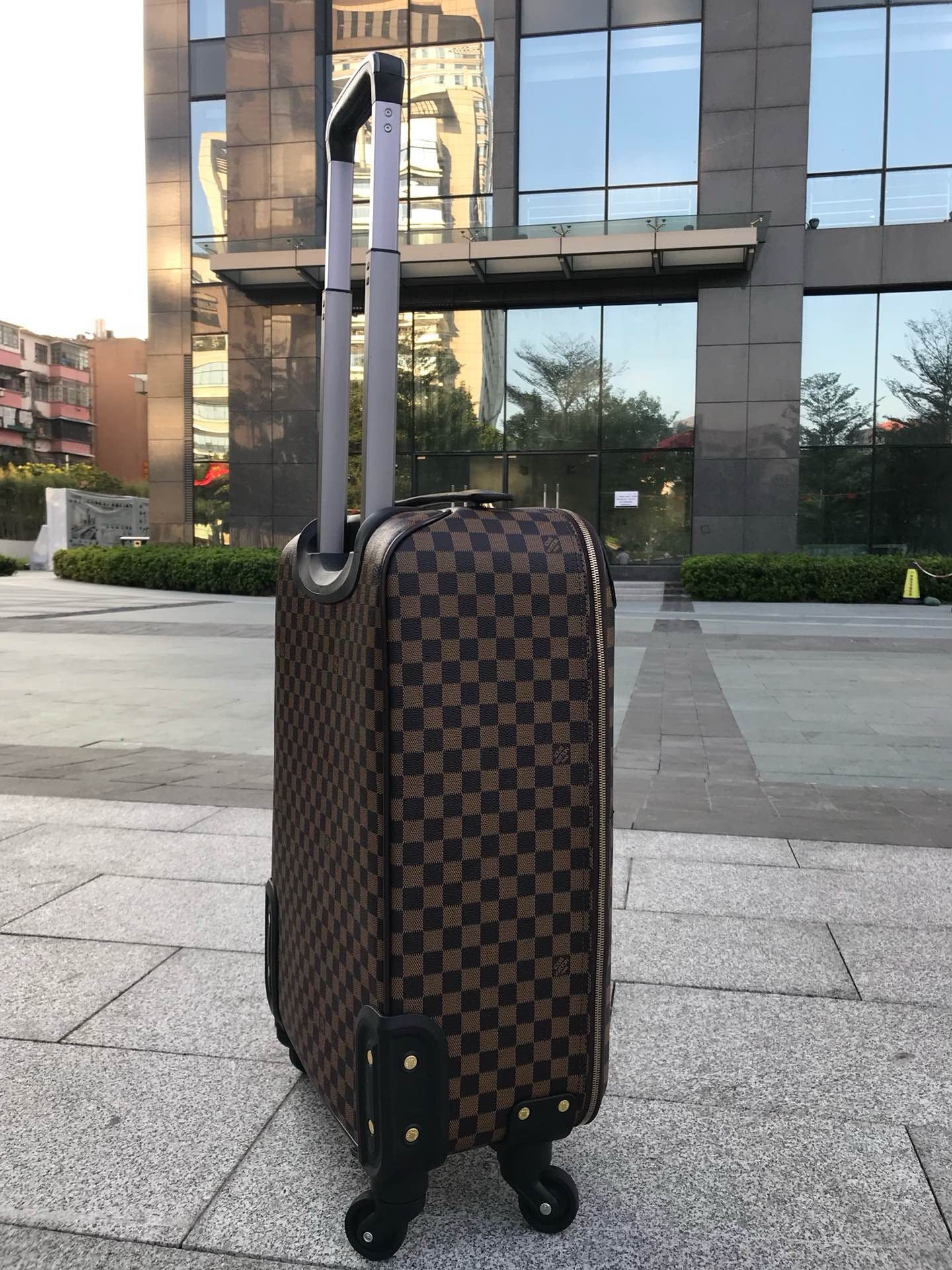 Brown and Grey Suitcase