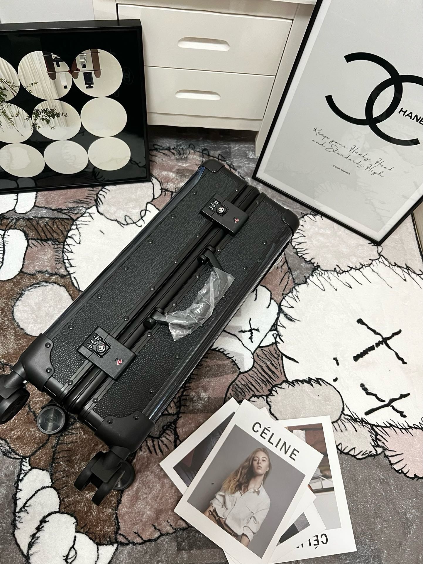 Black and Pink Suitcase - FashionHype.xyz