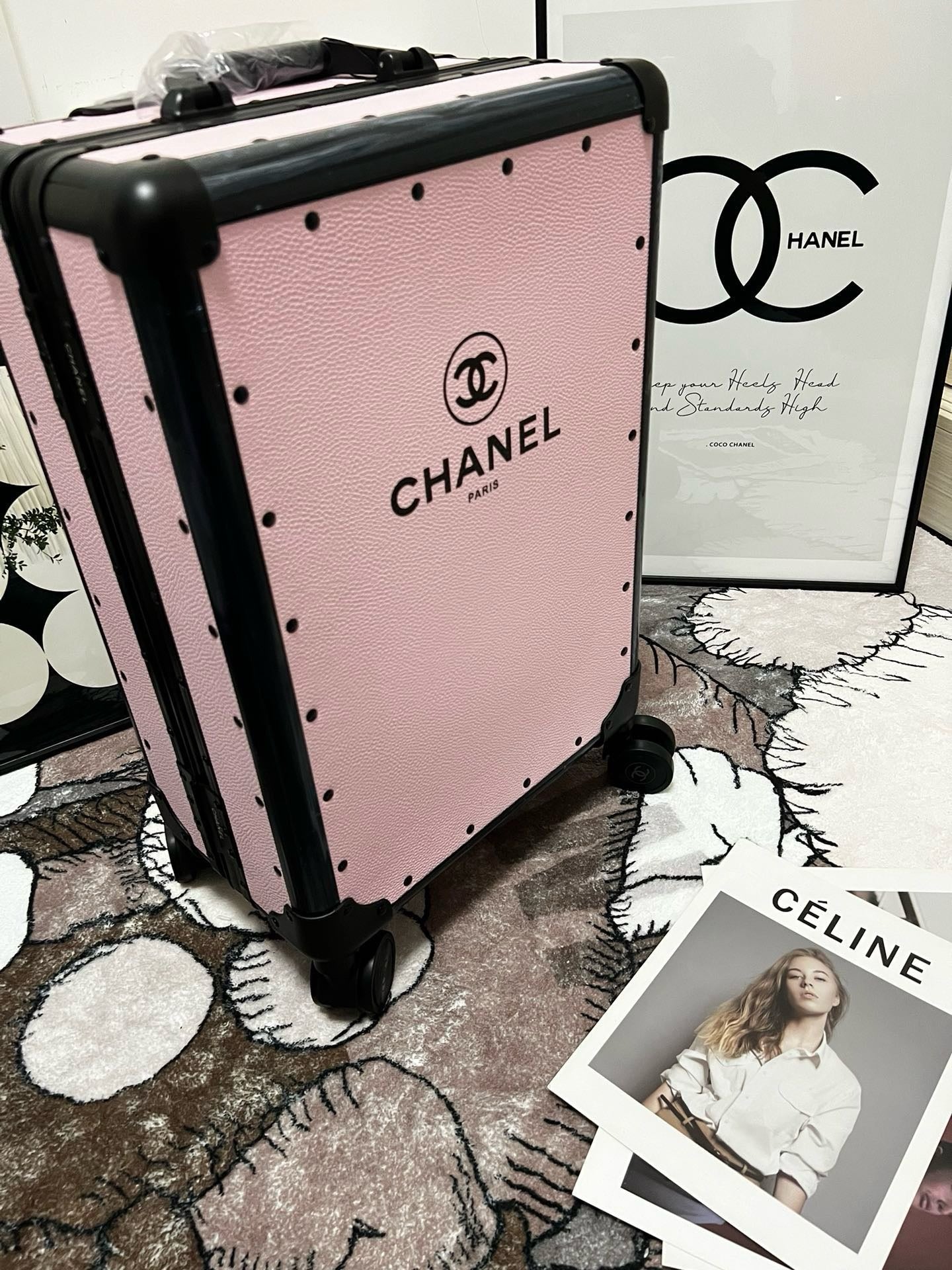 Black and Pink Suitcase - FashionHype.xyz