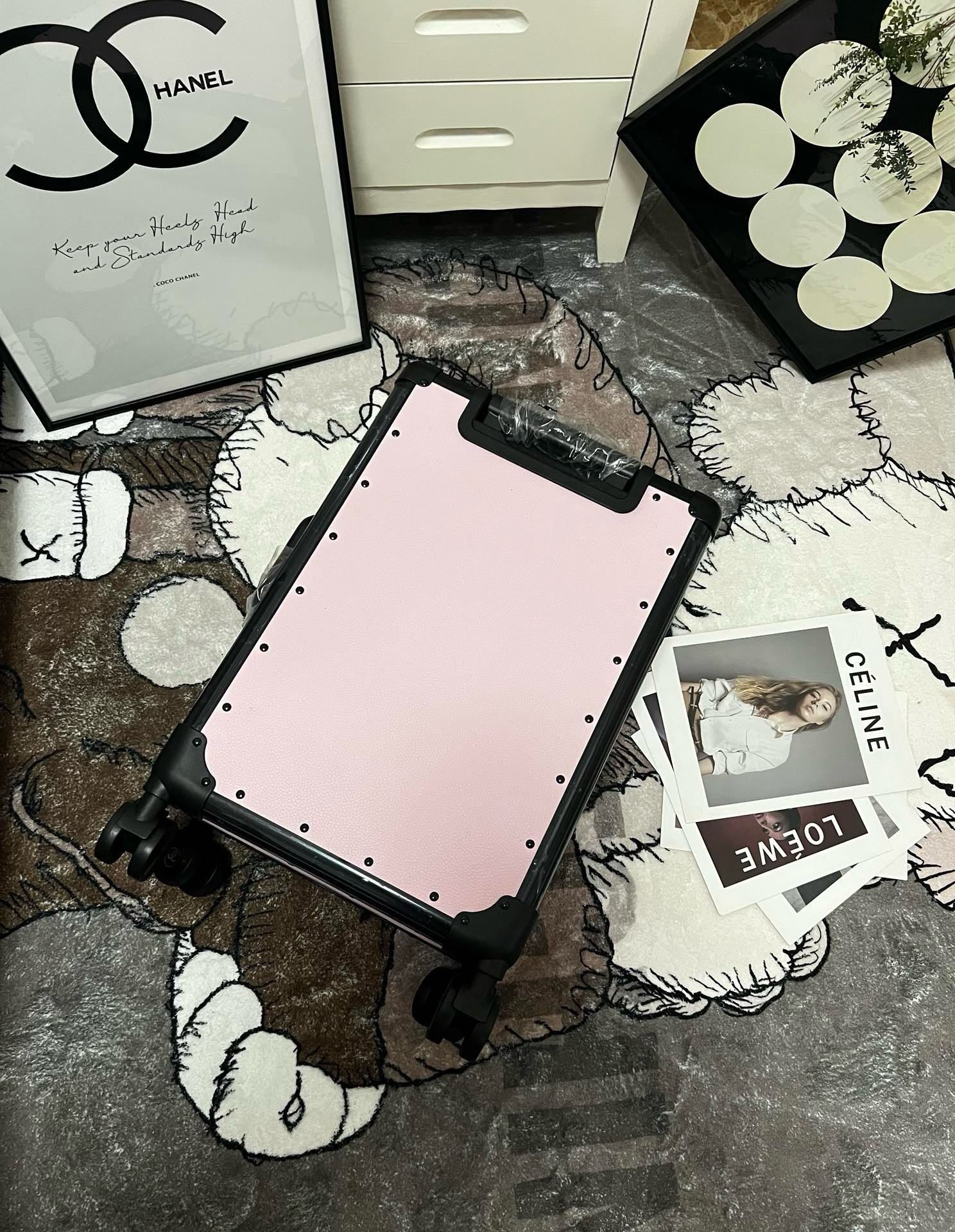 Black and Pink Suitcase - FashionHype.xyz