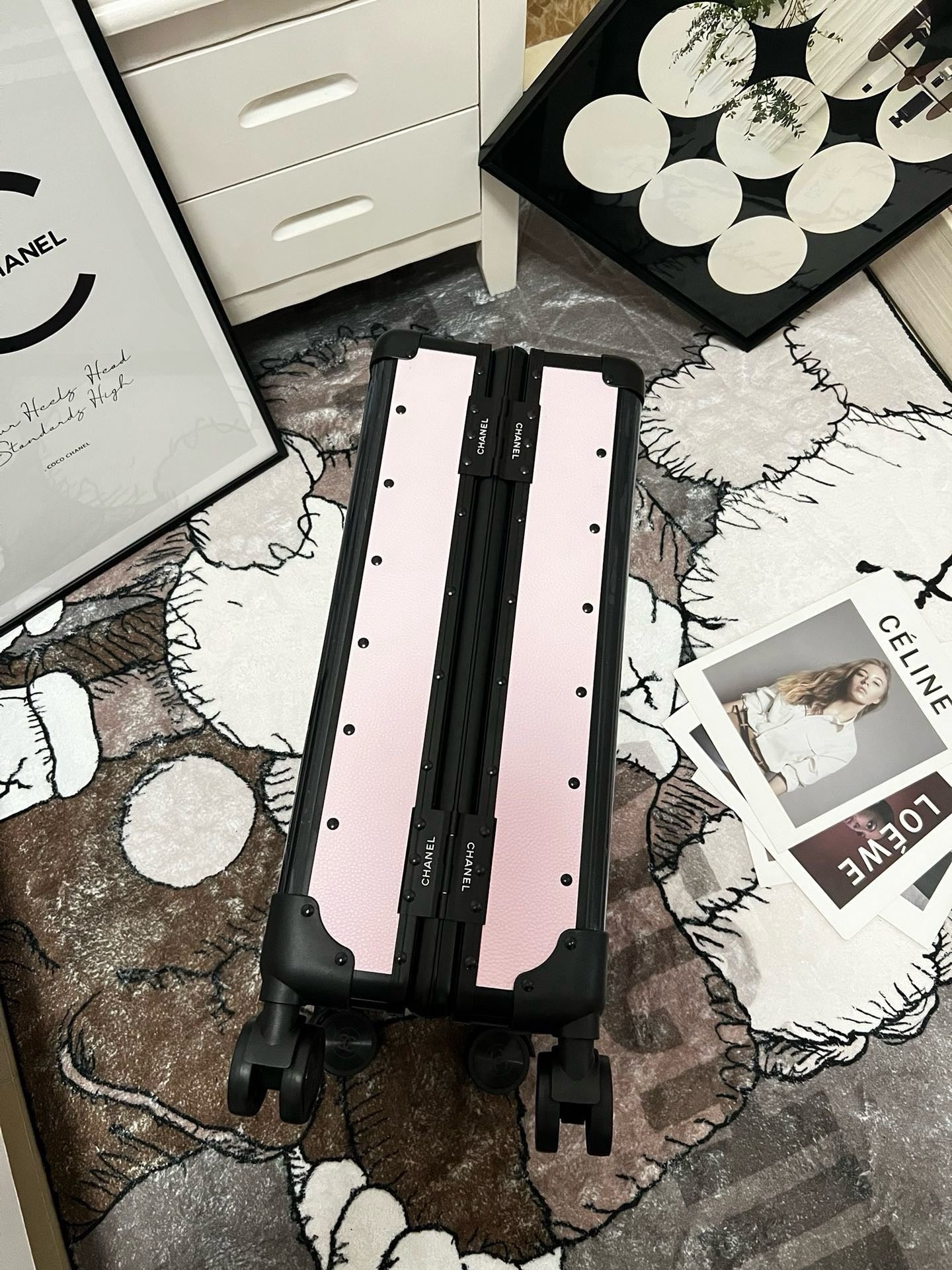 Black and Pink Suitcase - FashionHype.xyz