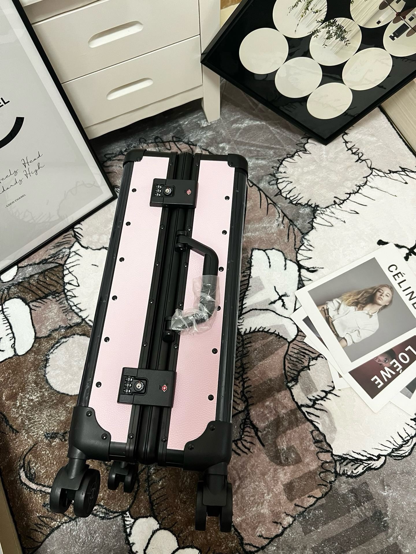 Black and Pink Suitcase - FashionHype.xyz