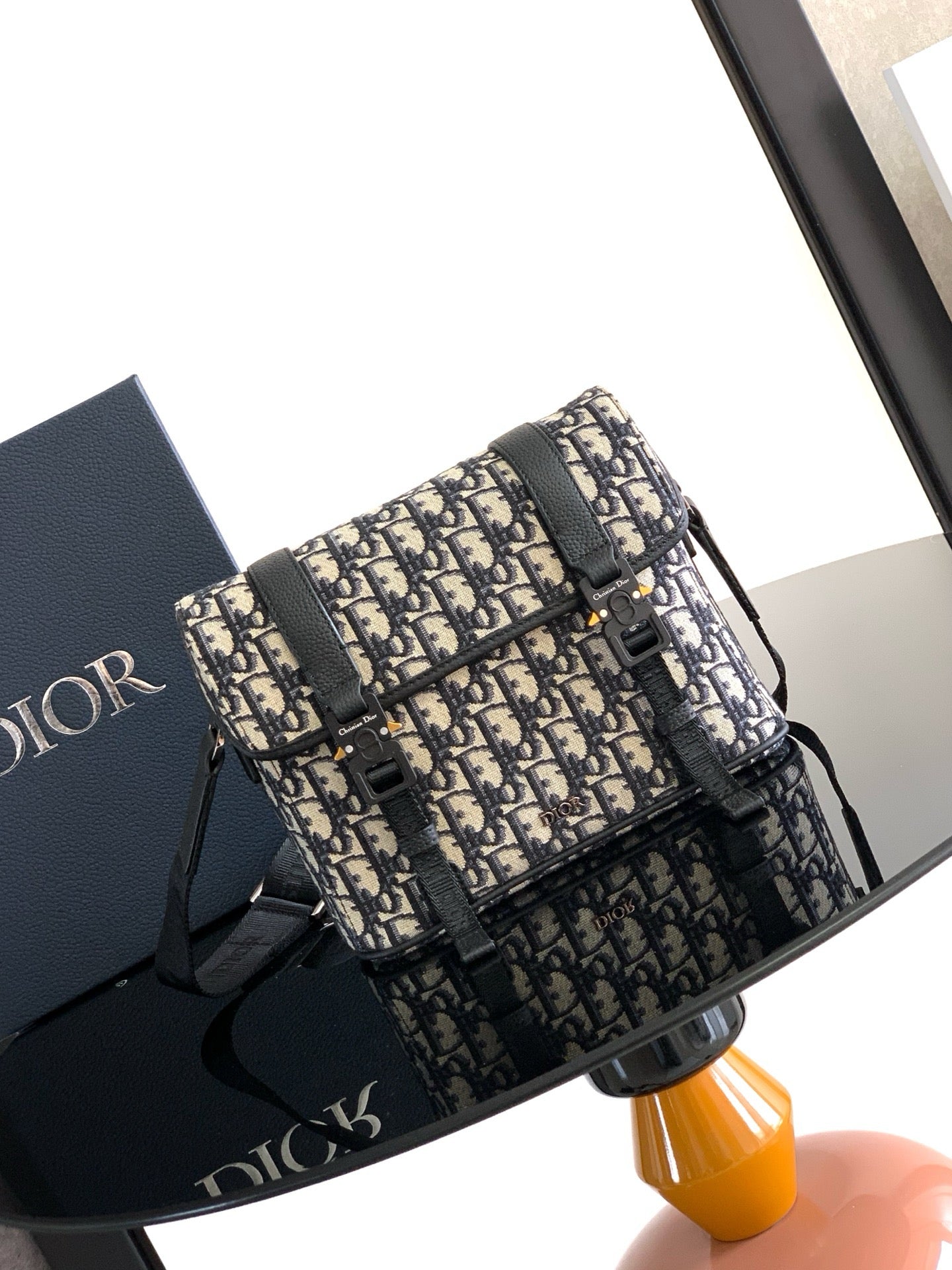 Beige and Black Bag