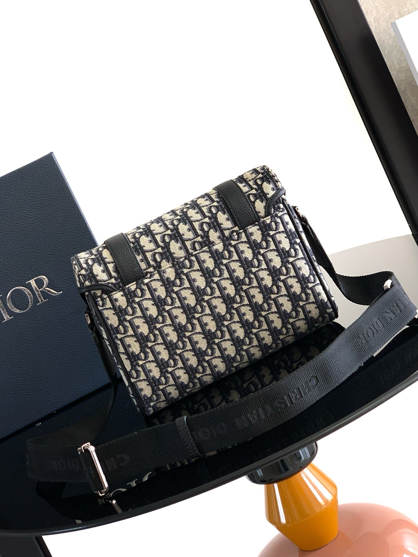 Beige and Black Bag