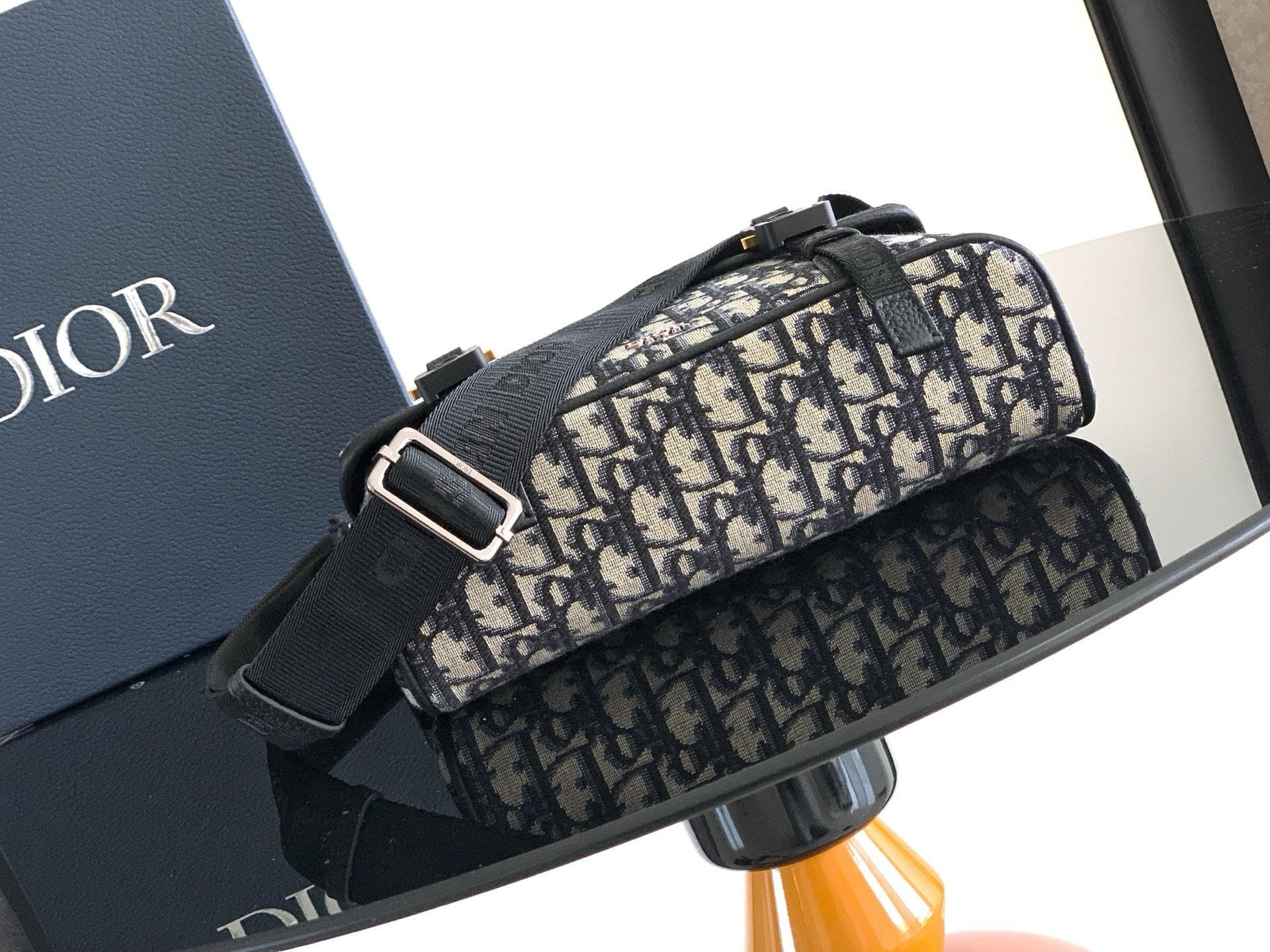 Beige and Black Bag