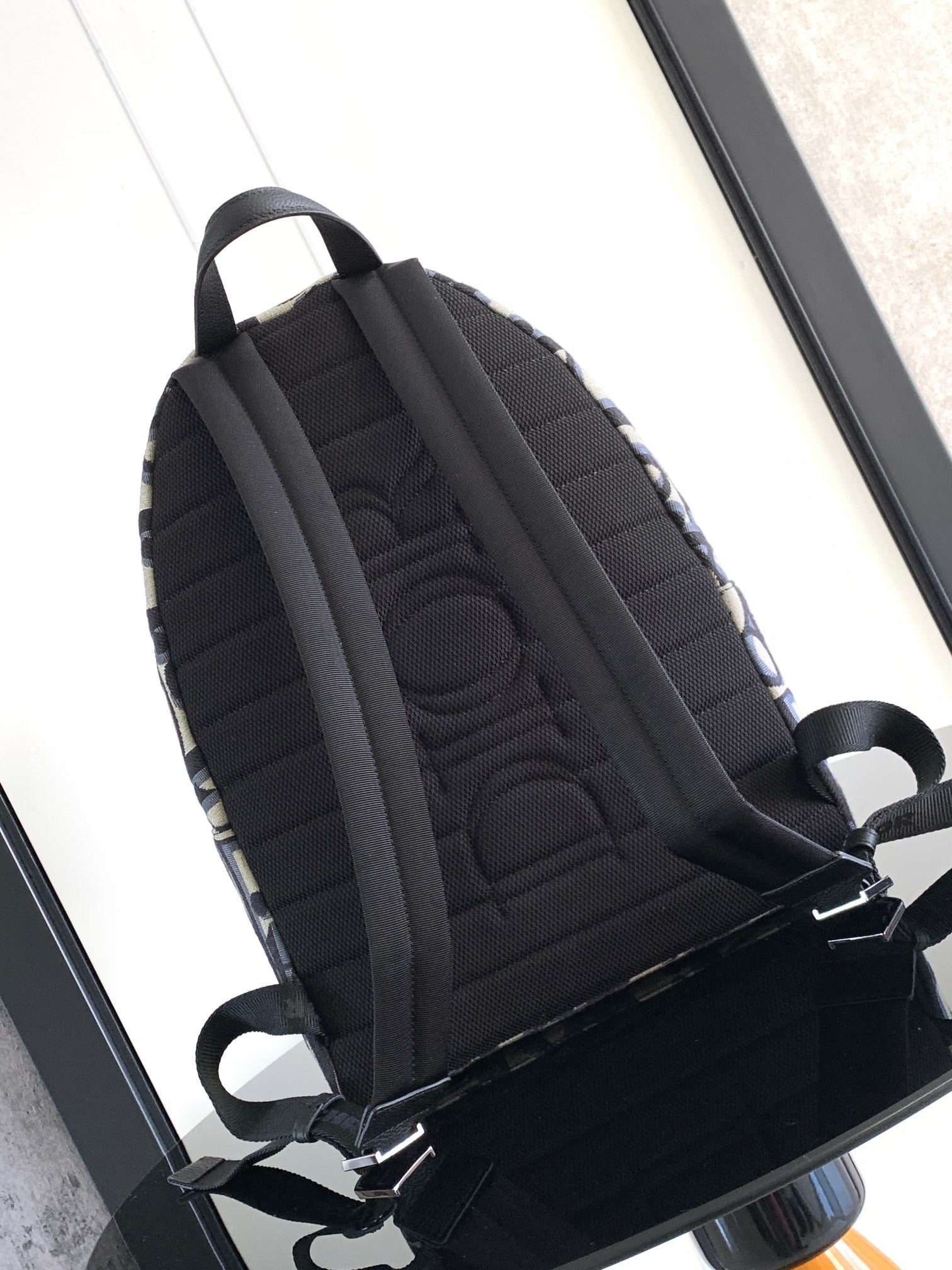 Dark Blue and Beige Backpack