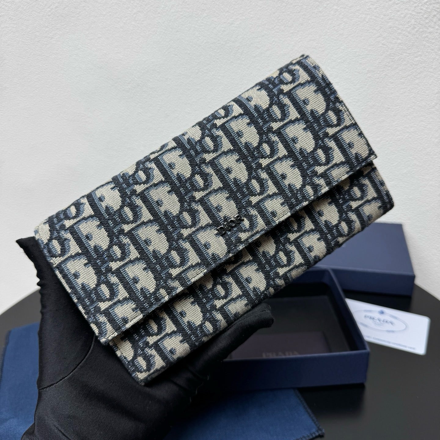 Beige and Black Bag