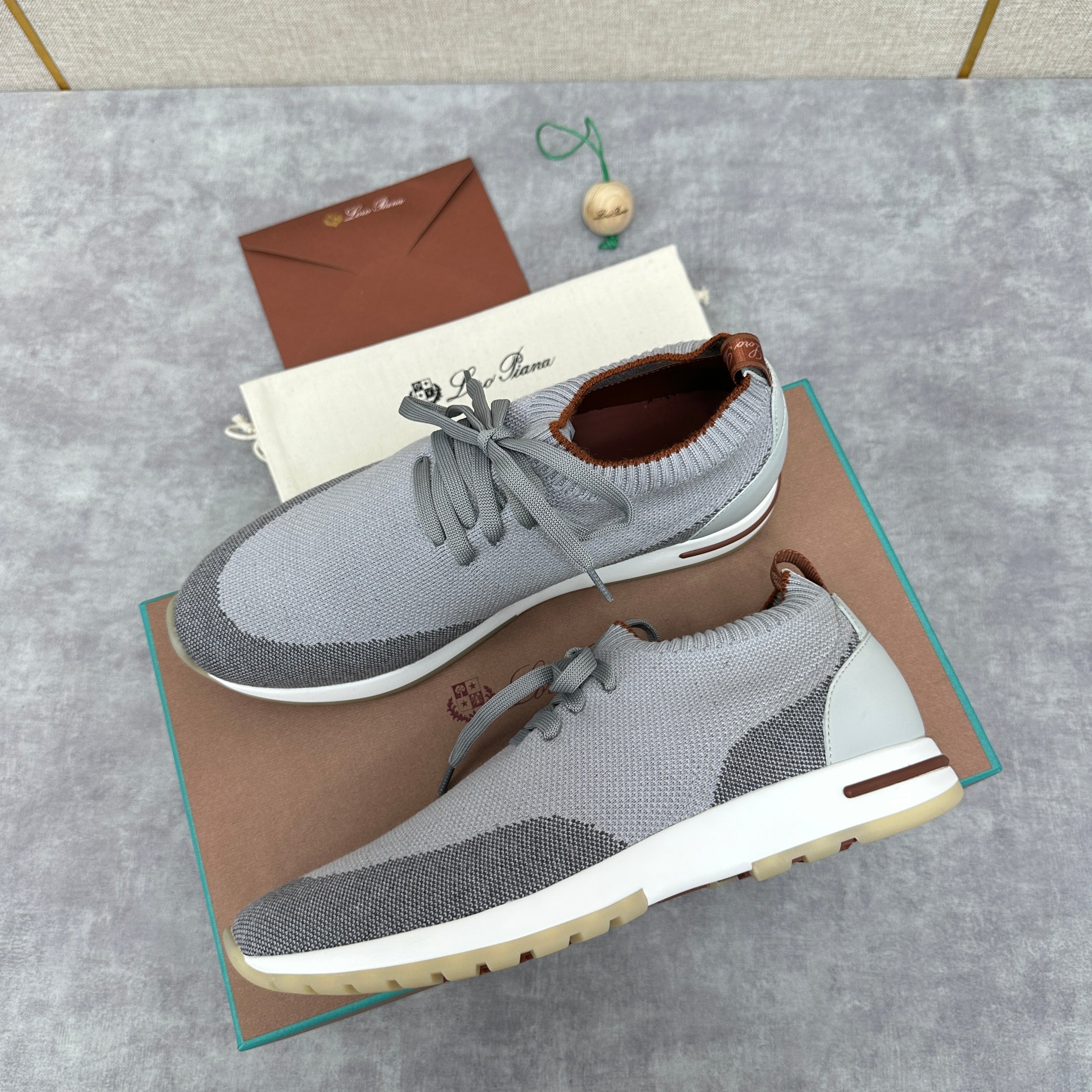 Grey, Blue, Brown, and Green Shoes