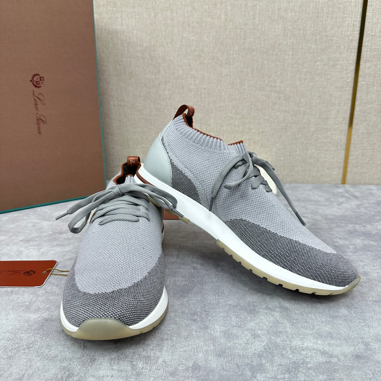 Grey, Blue, Brown, and Green Shoes