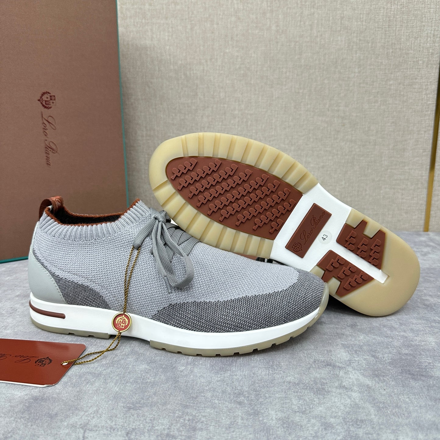 Grey, Blue, Brown, and Green Shoes