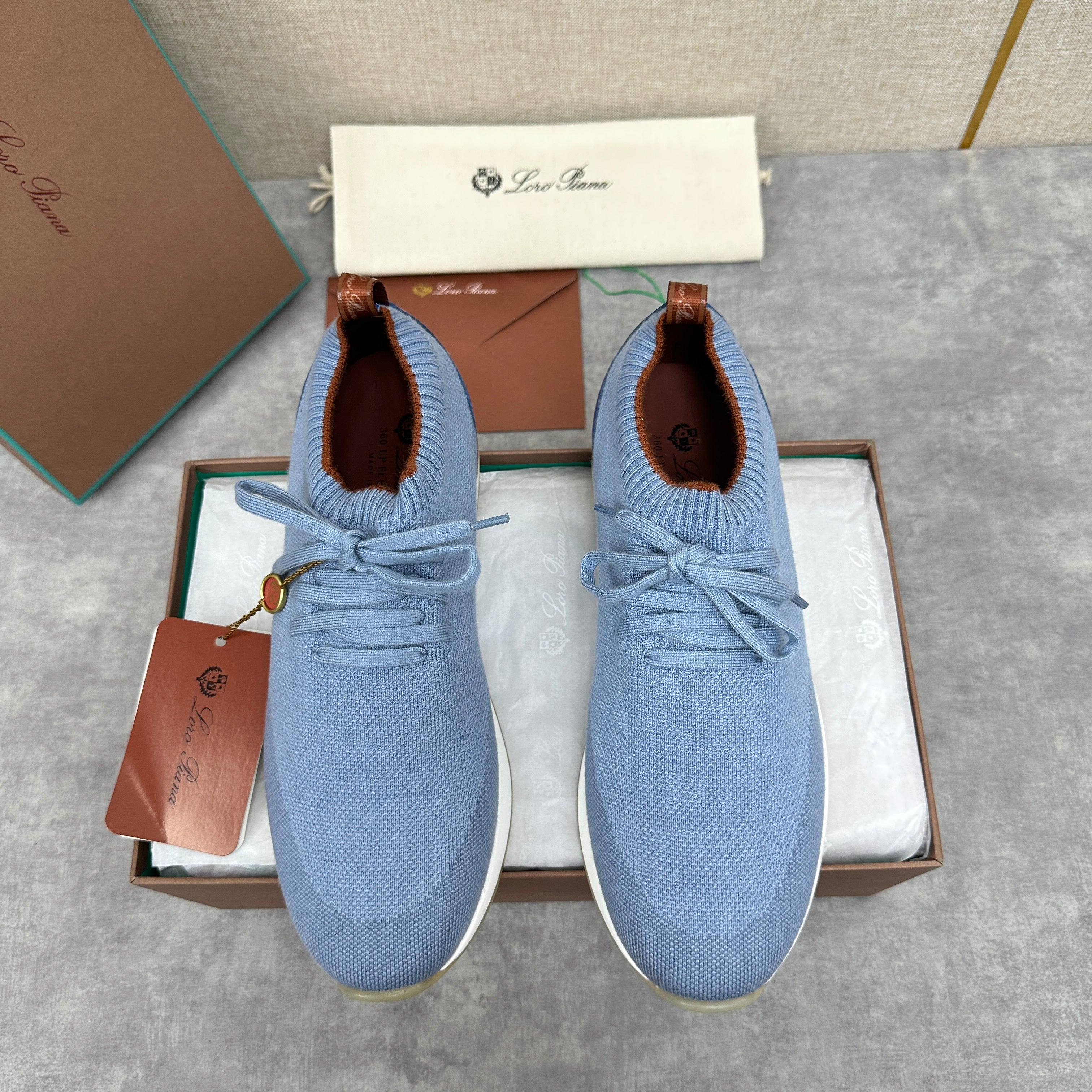 Grey, Blue, Brown, and Green Shoes