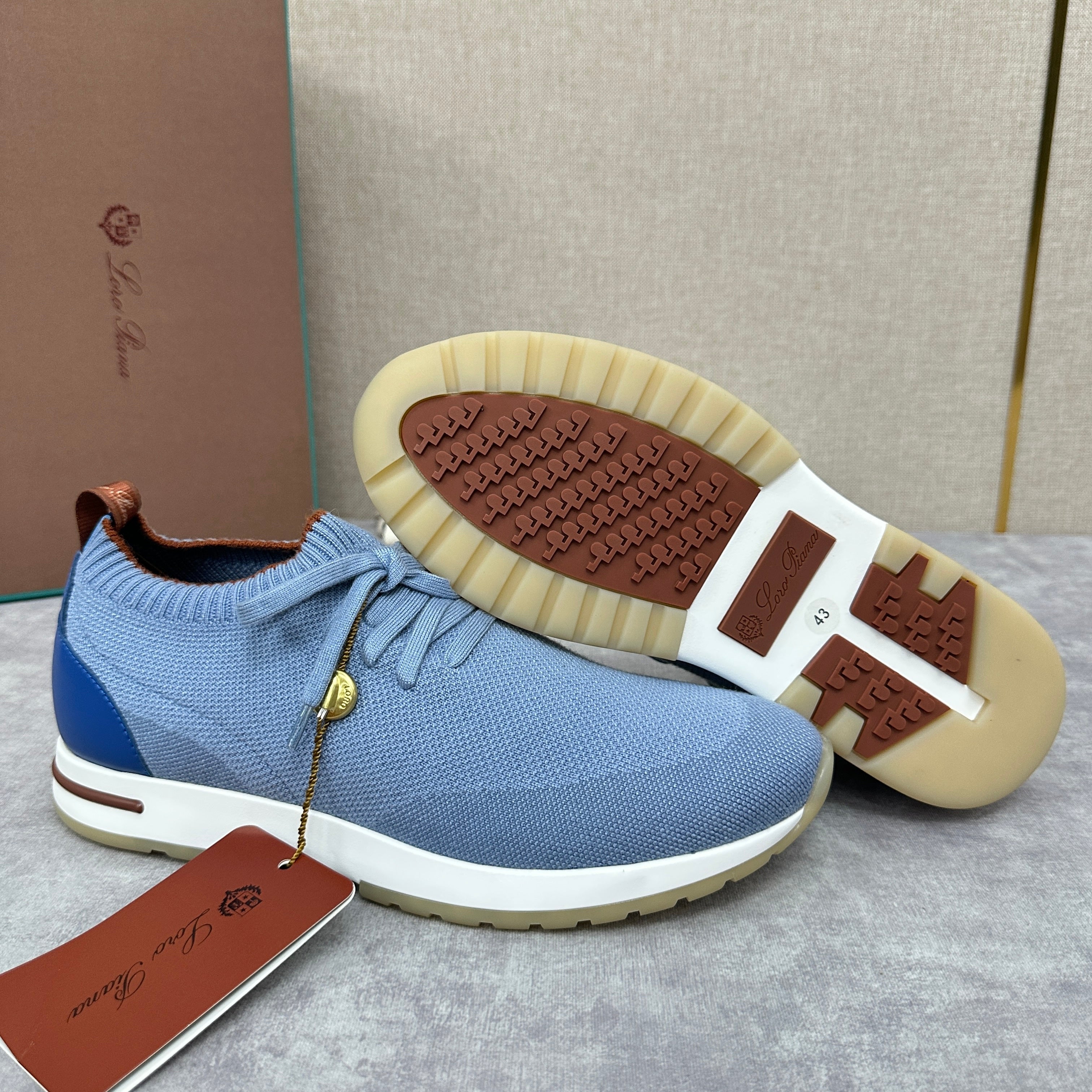 Grey, Blue, Brown, and Green Shoes