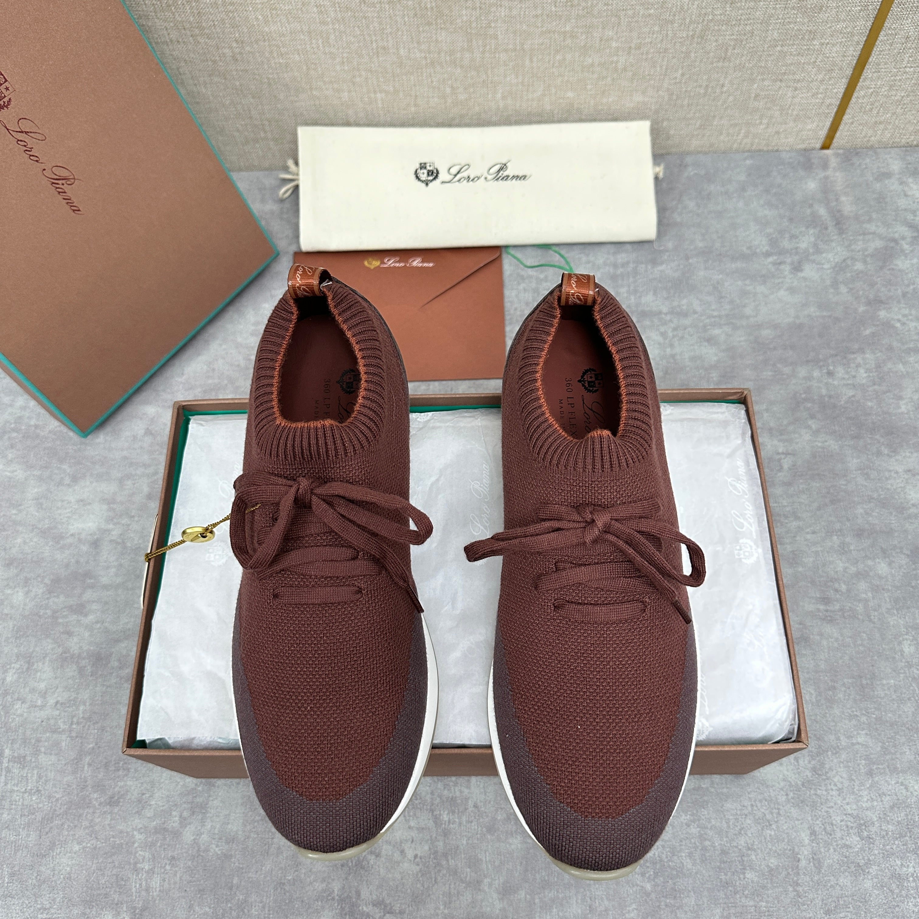Grey, Blue, Brown, and Green Shoes