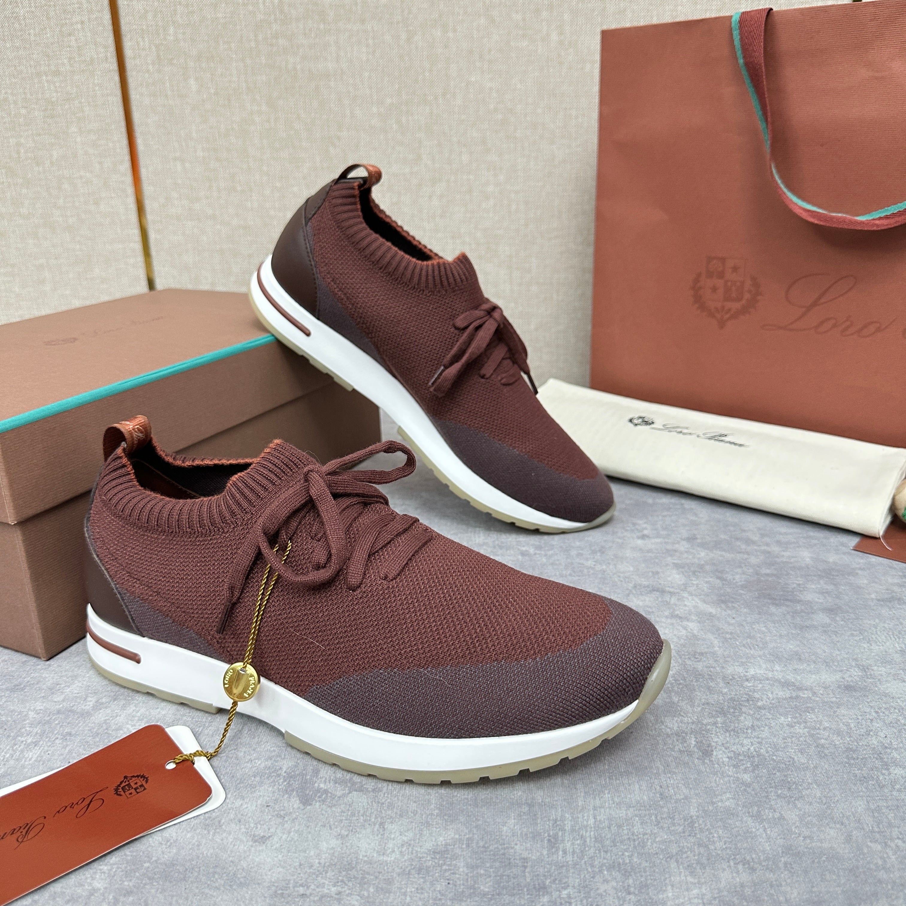 Grey, Blue, Brown, and Green Shoes