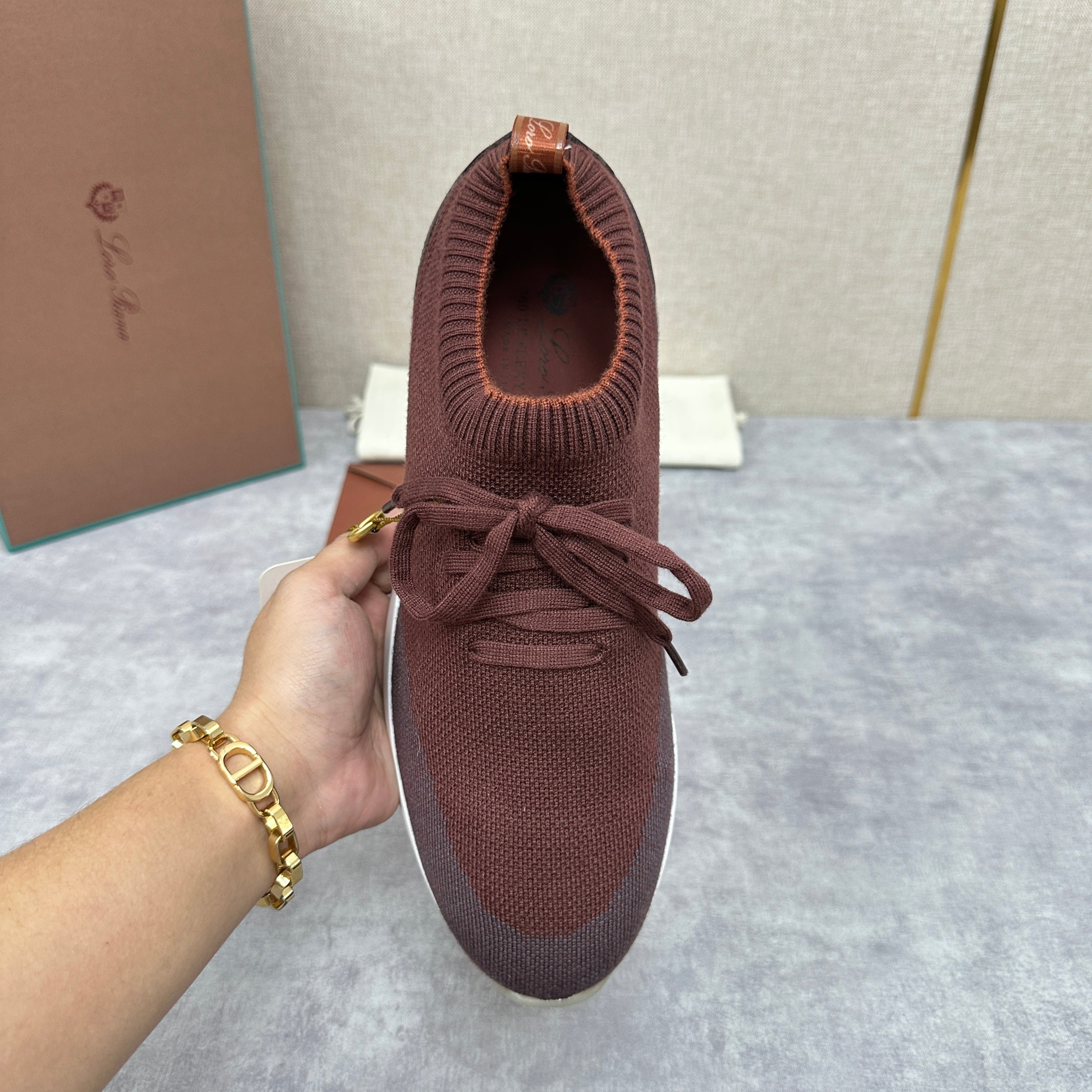 Grey, Blue, Brown, and Green Shoes