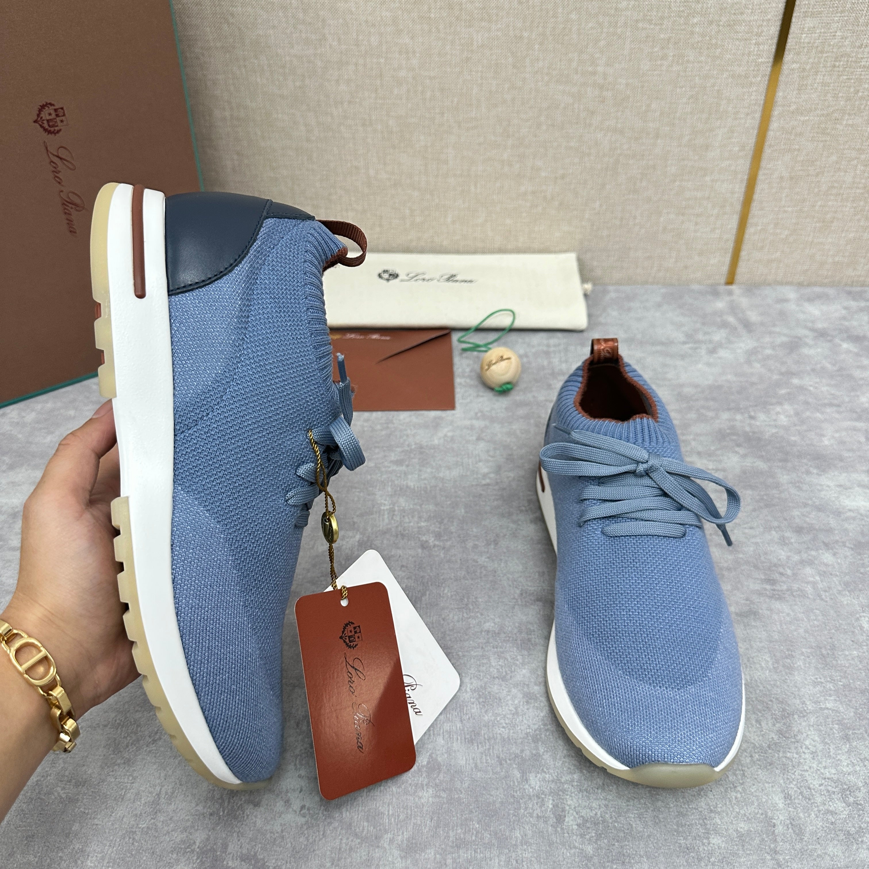 Blue, grey and Black Shoes