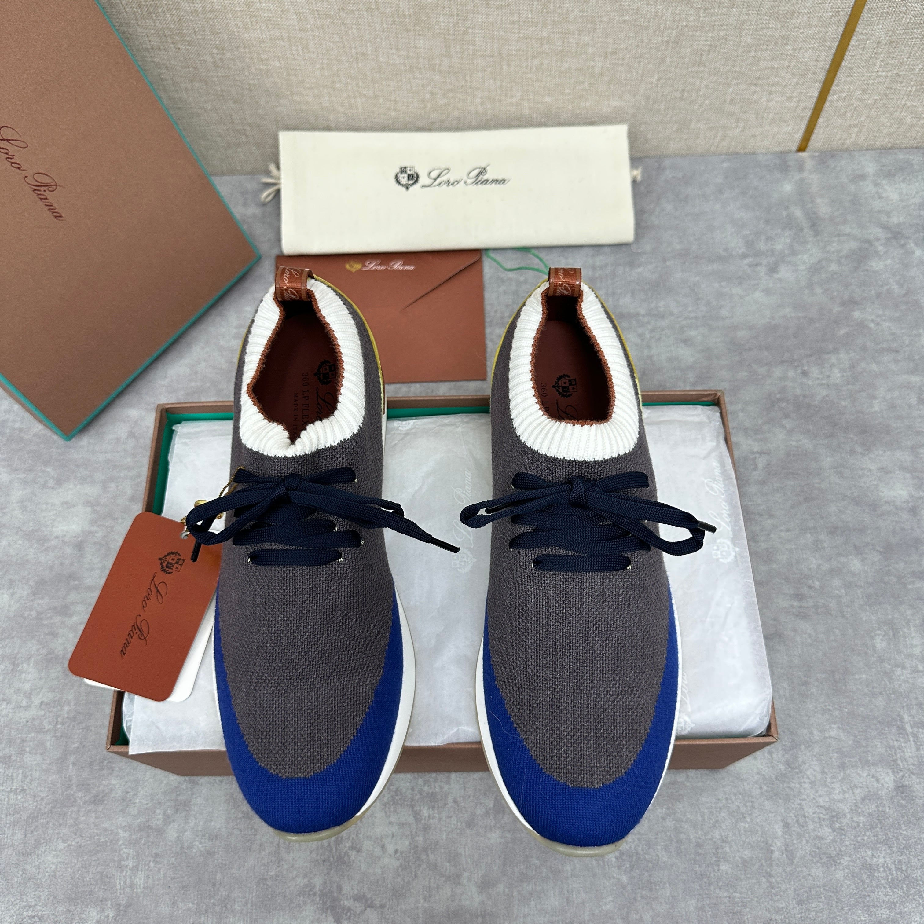 Blue, grey and Black Shoes