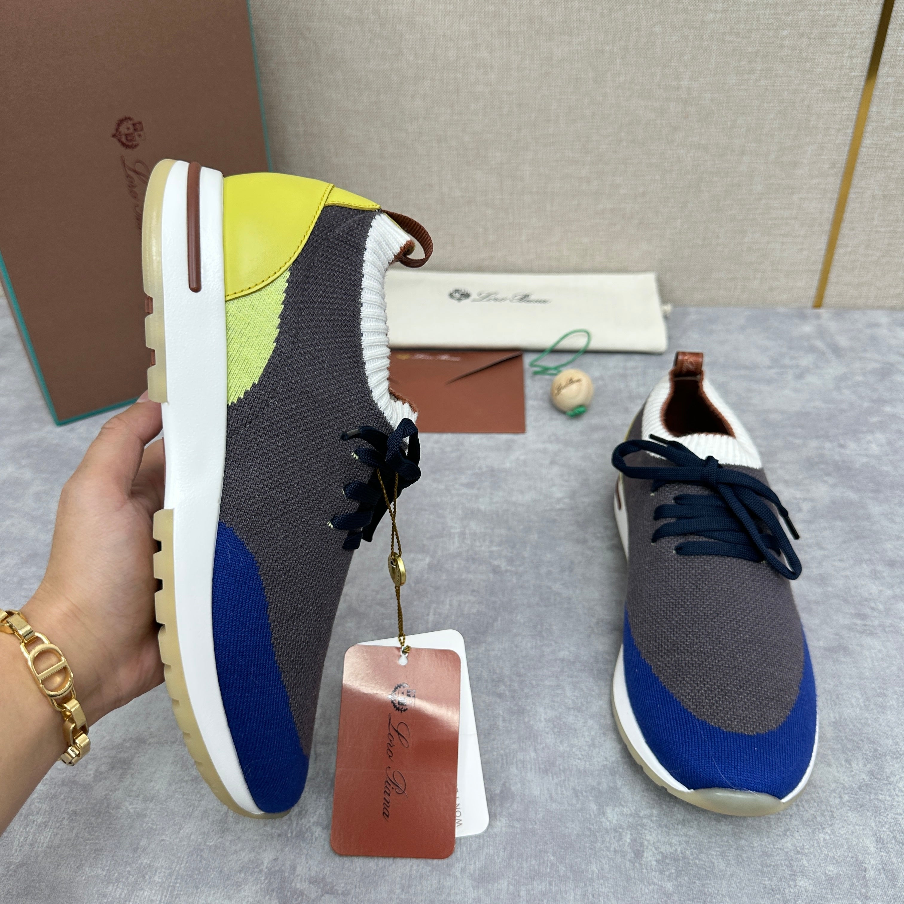 Blue, grey and Black Shoes