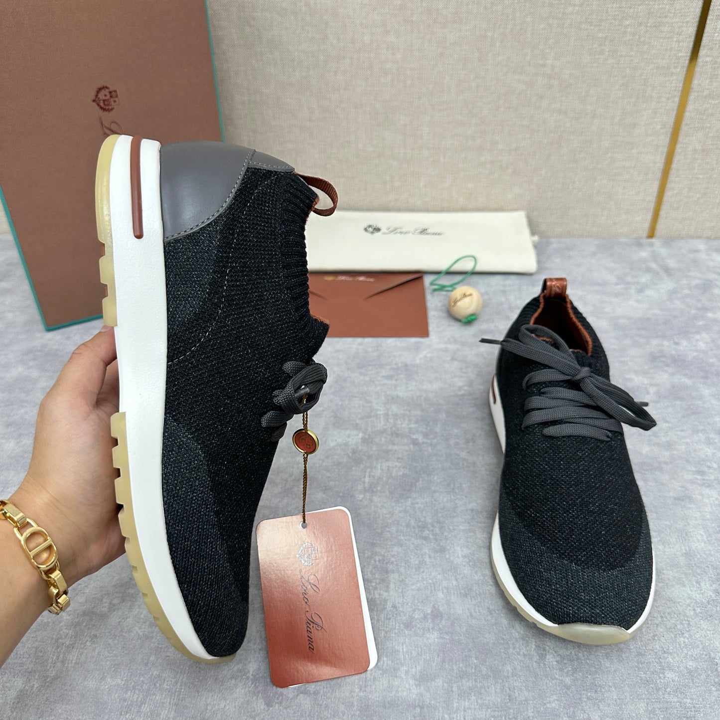 Blue, grey and Black Shoes