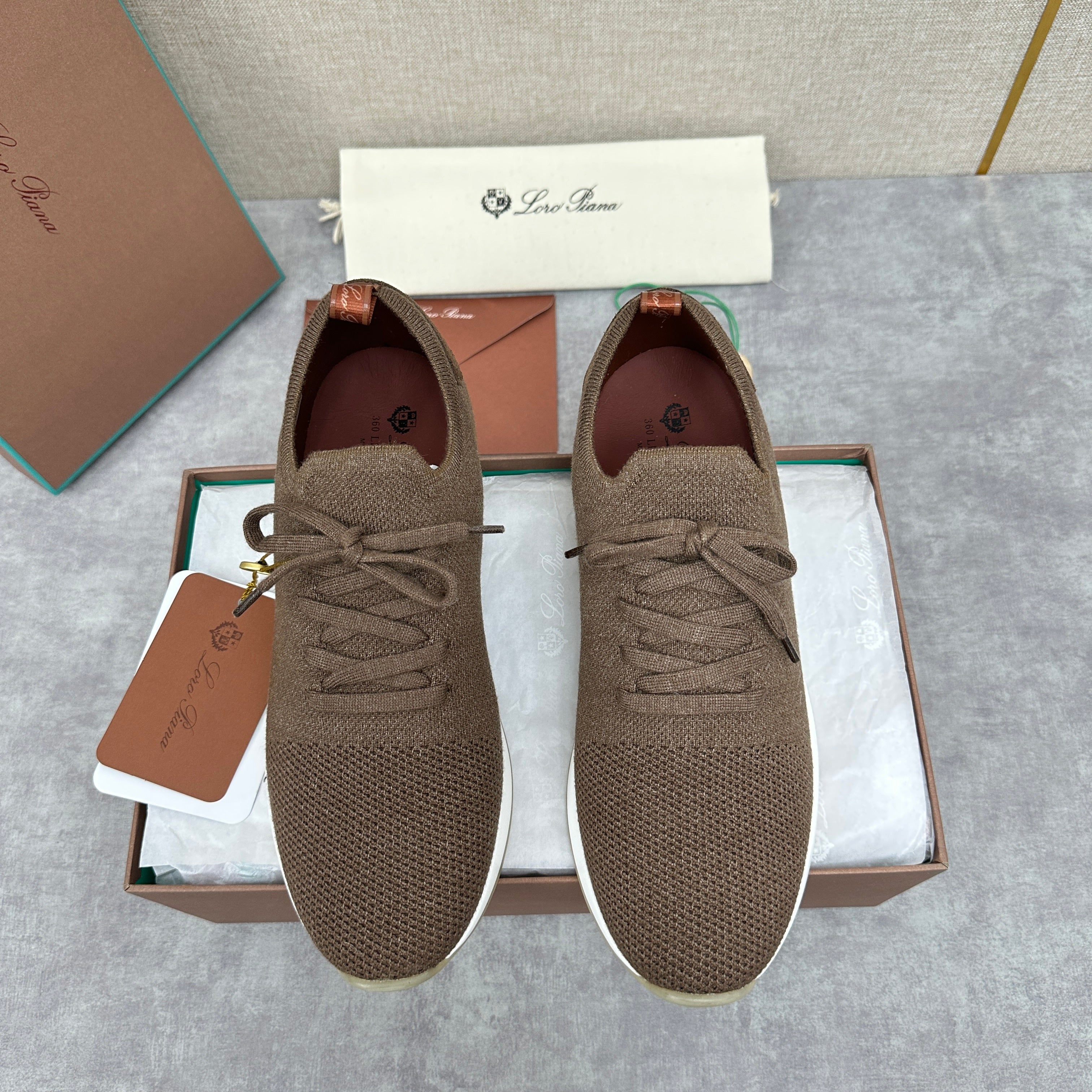 Blue, Brown, Grey and Light brown Shoes