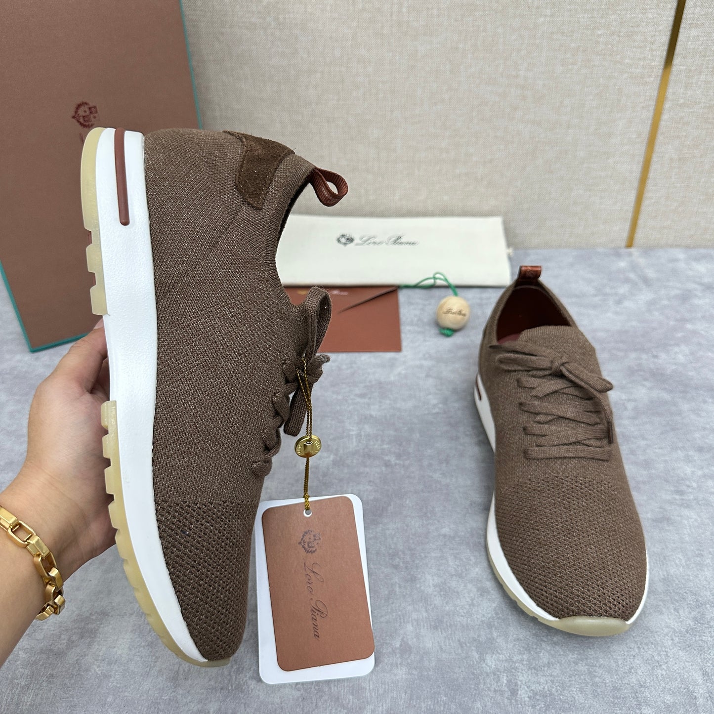 Blue, Brown, Grey and Light brown Shoes