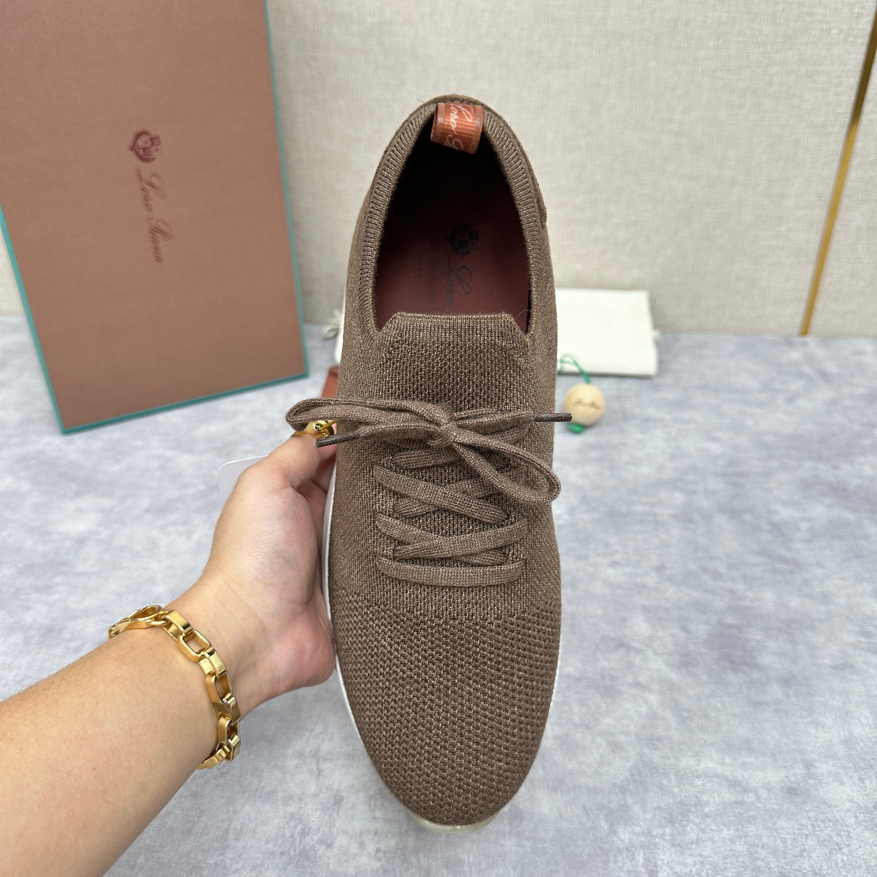 Blue, Brown, Grey and Light brown Shoes