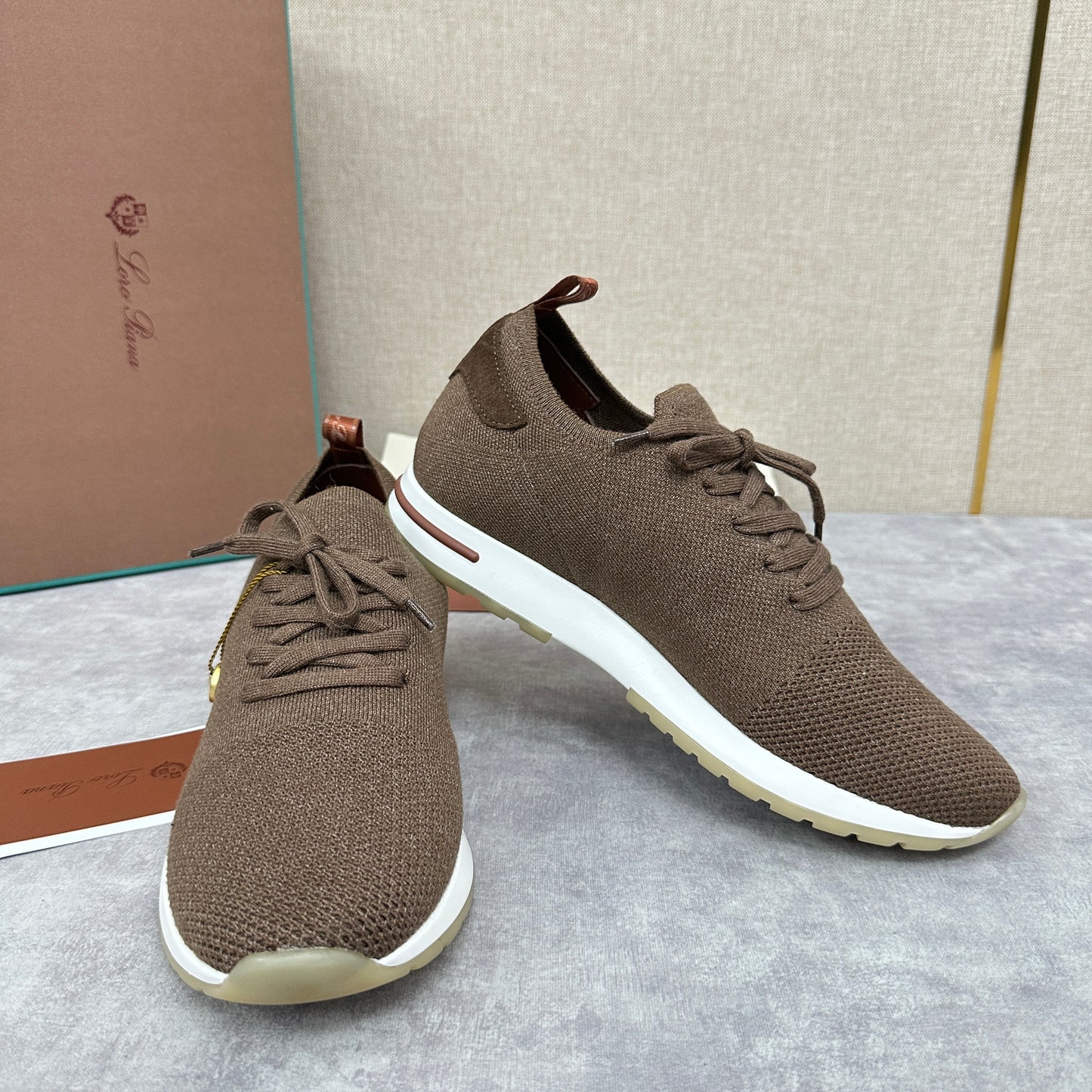 Blue, Brown, Grey and Light brown Shoes