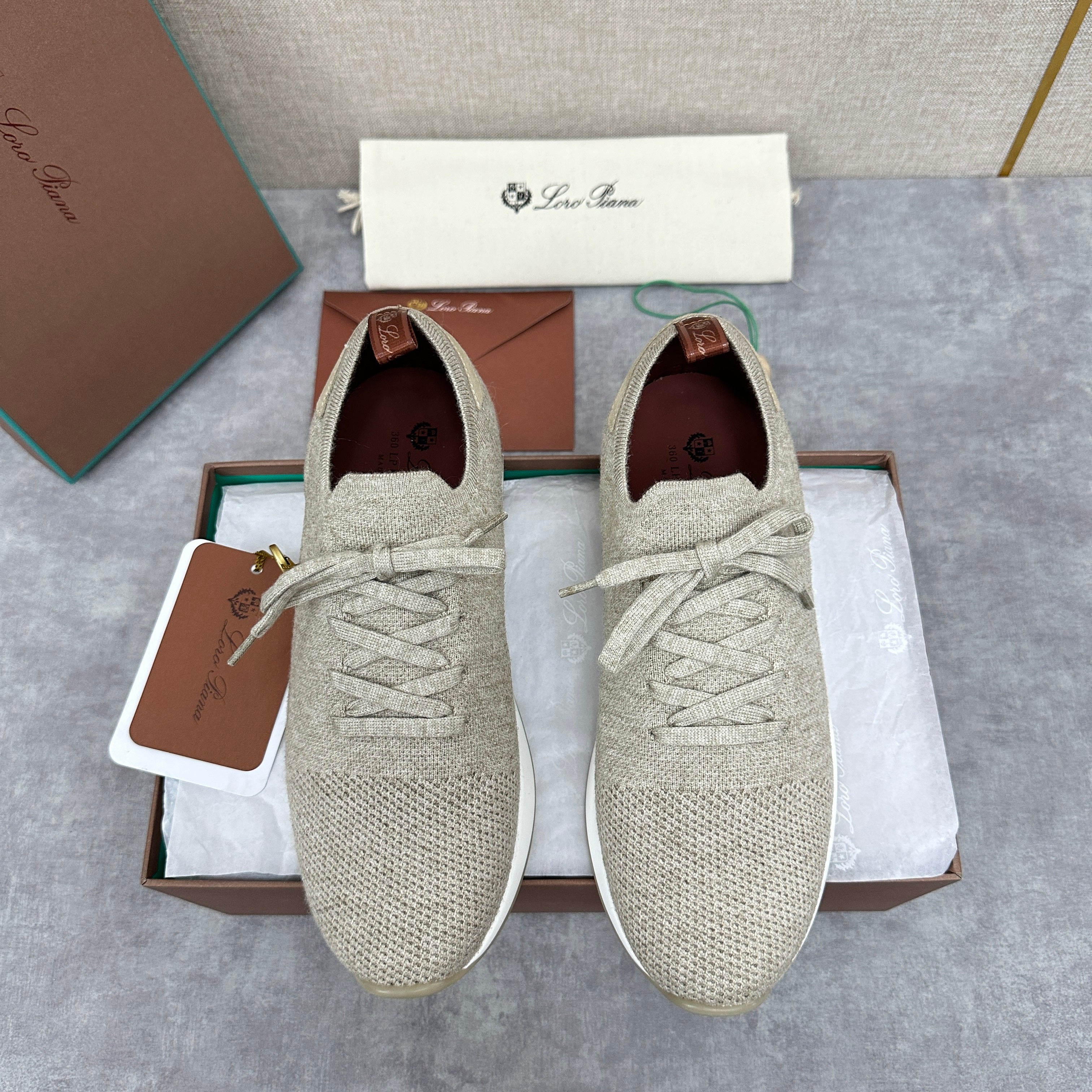 Blue, Brown, Grey and Light brown Shoes
