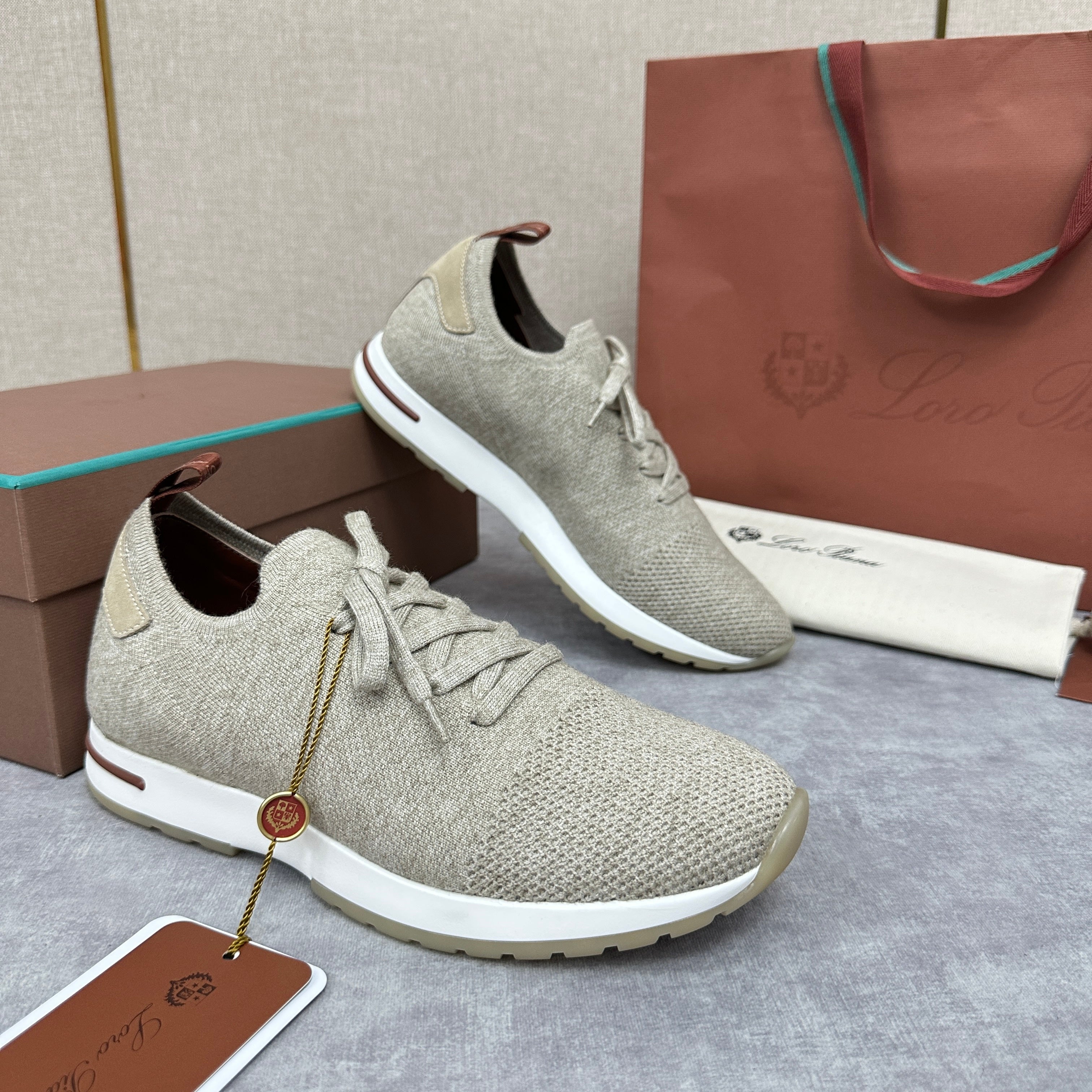 Blue, Brown, Grey and Light brown Shoes