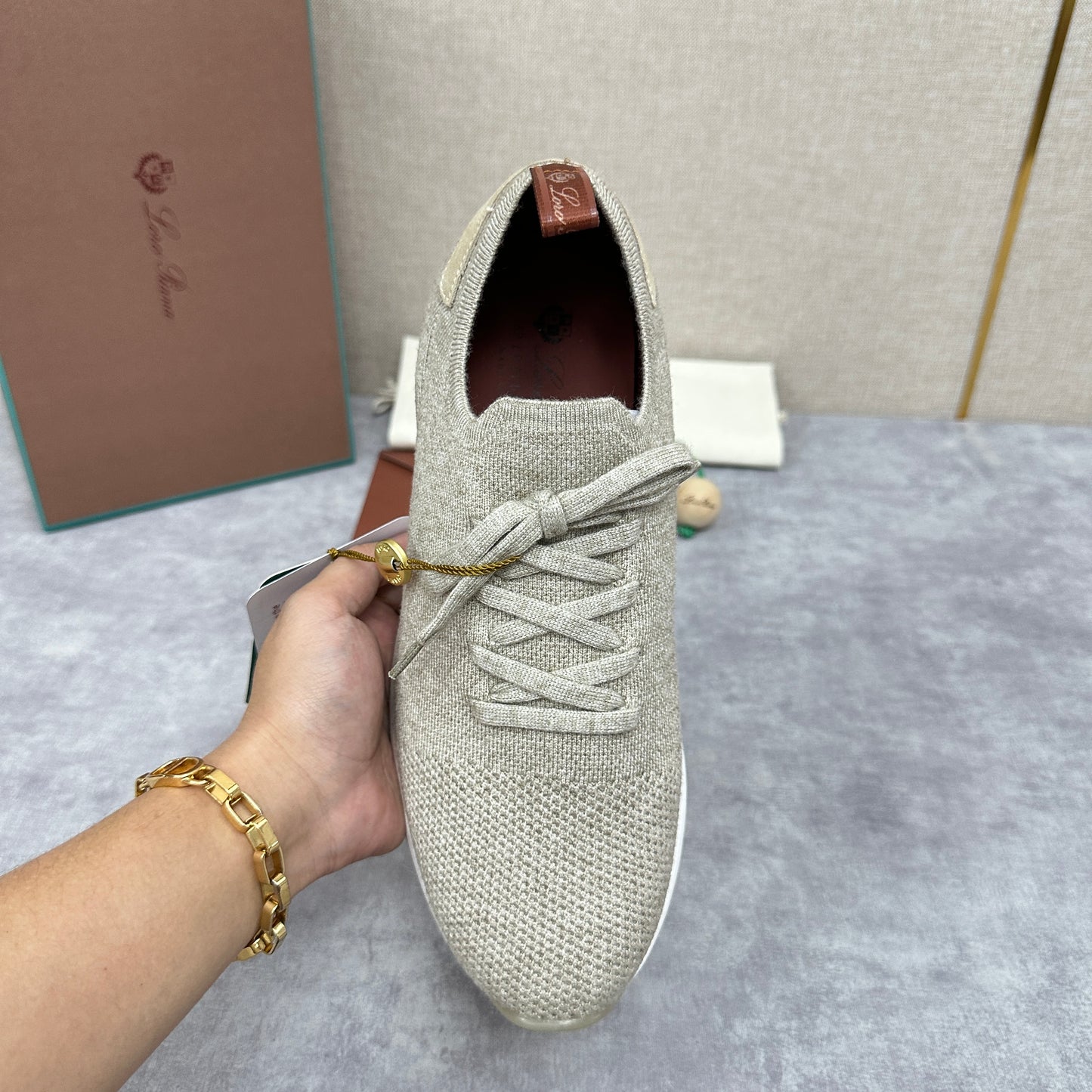 Blue, Brown, Grey and Light brown Shoes