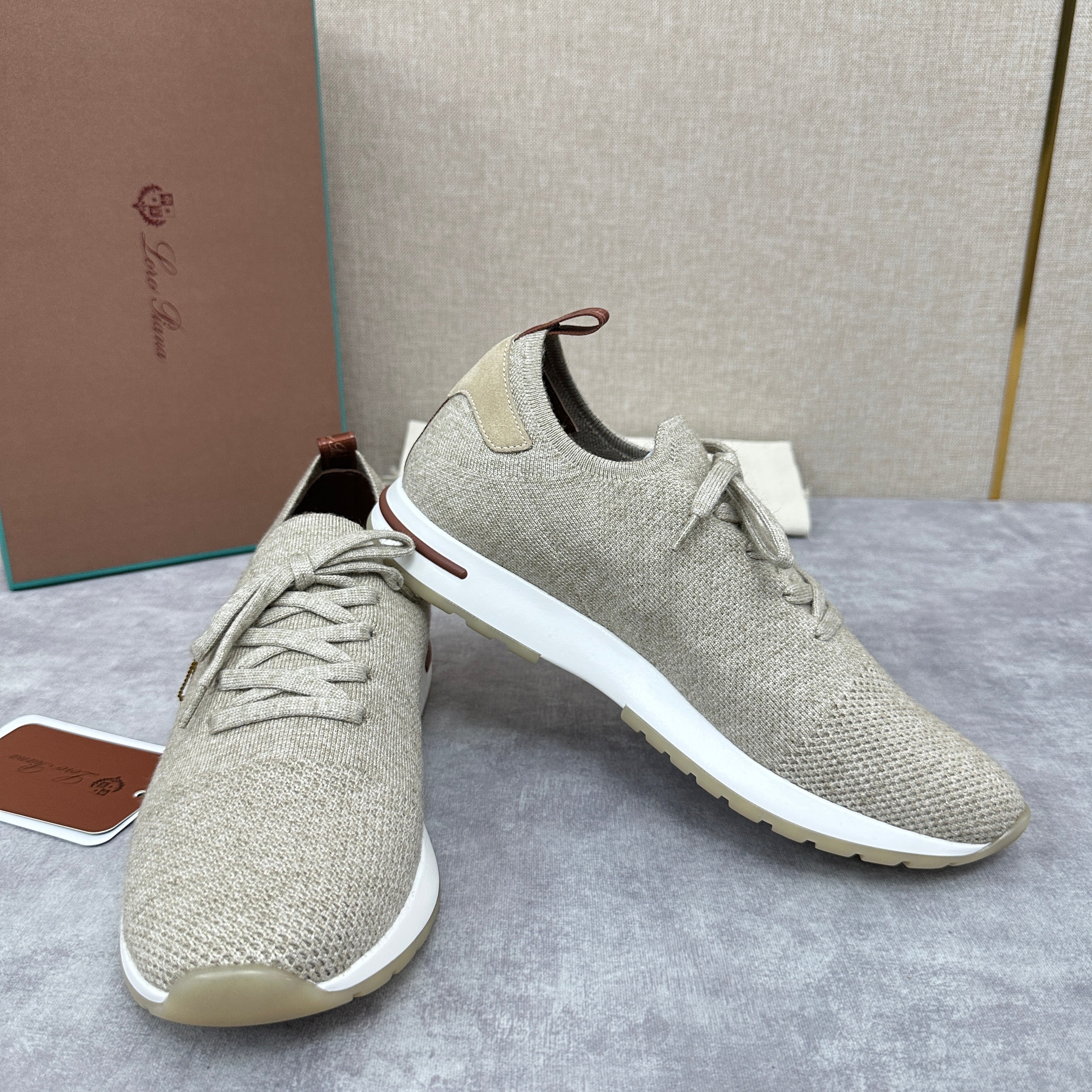Blue, Brown, Grey and Light brown Shoes