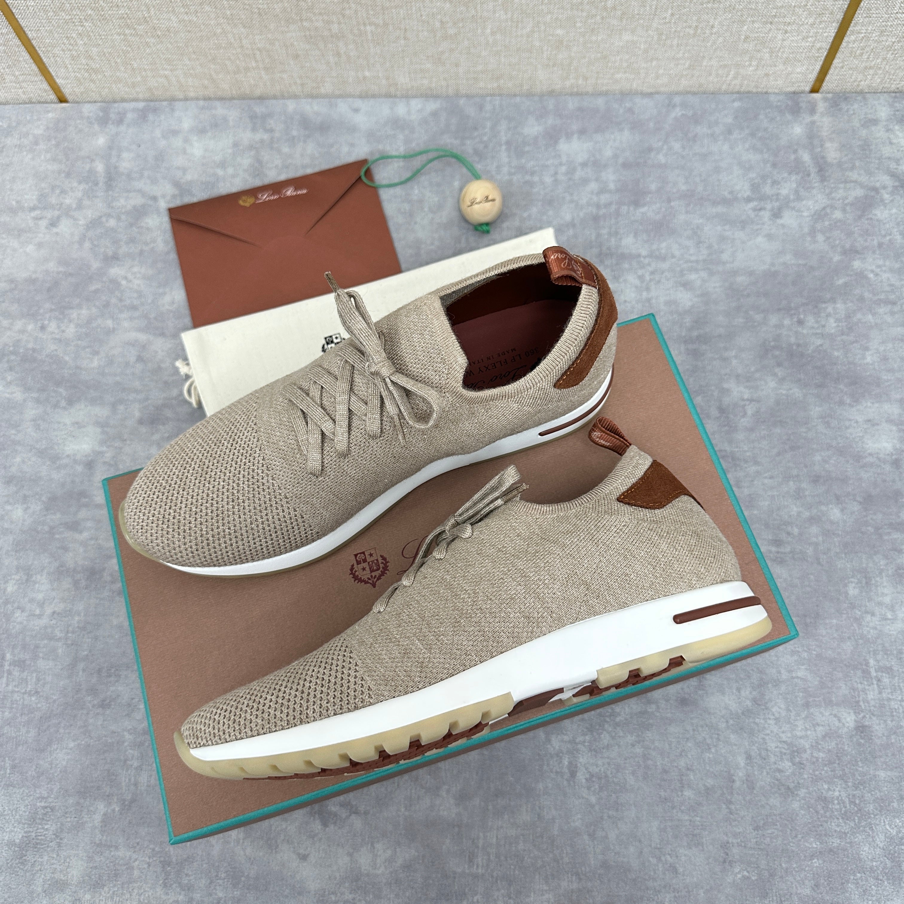 Blue, Brown, Grey and Light brown Shoes