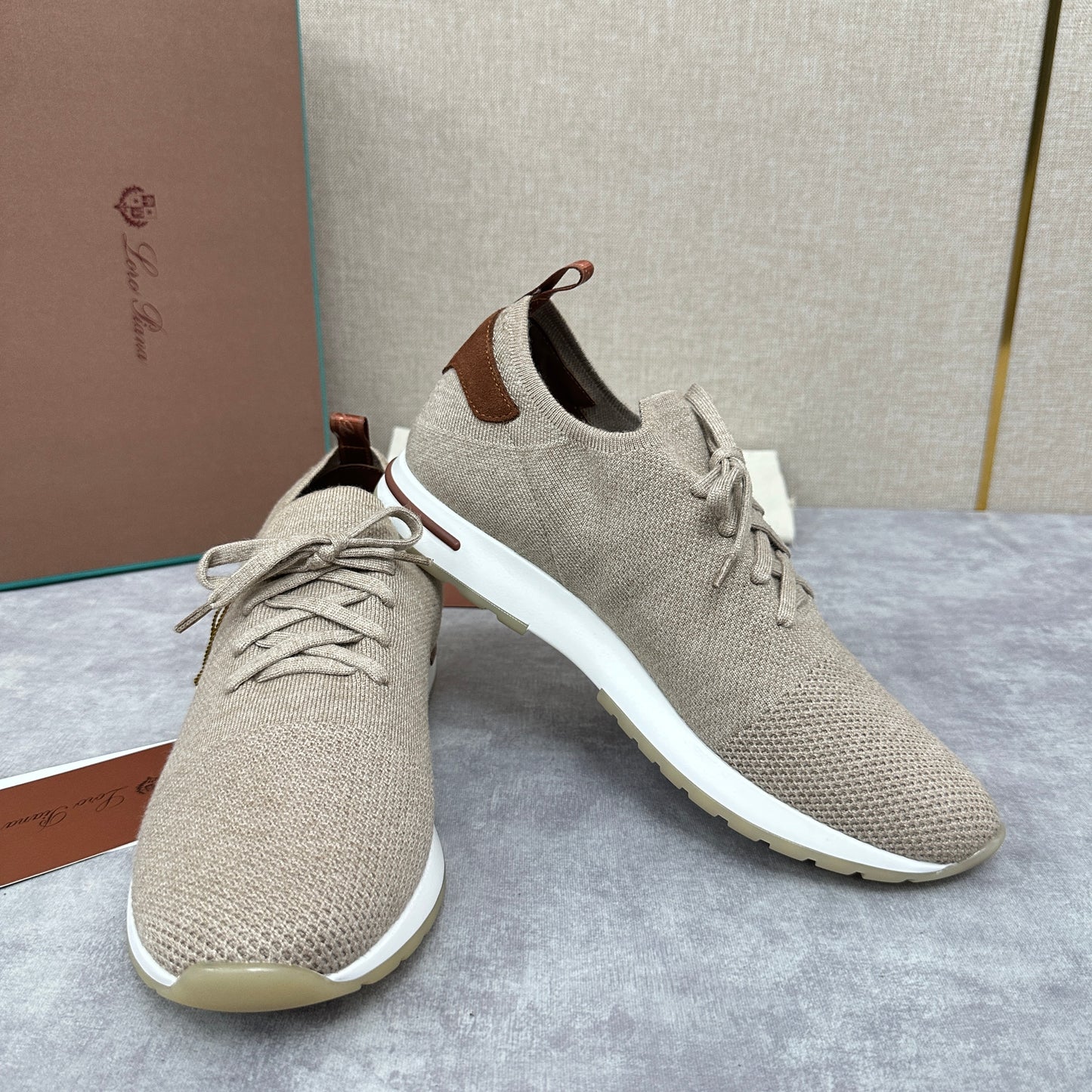 Blue, Brown, Grey and Light brown Shoes