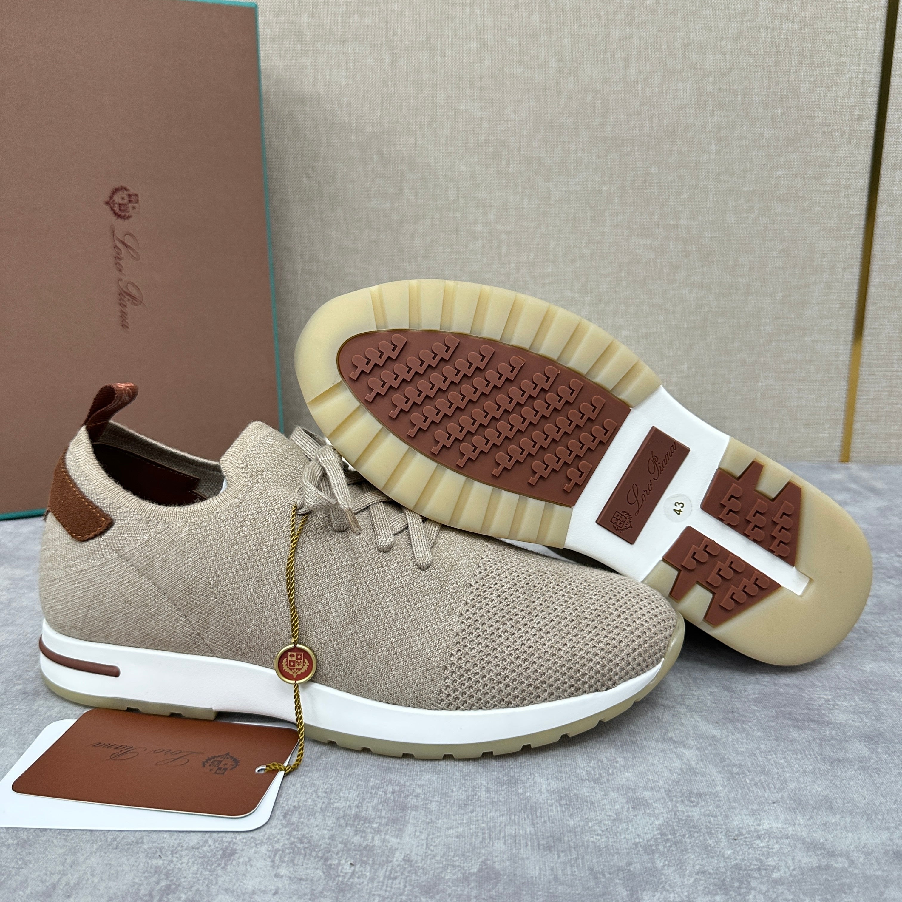 Blue, Brown, Grey and Light brown Shoes