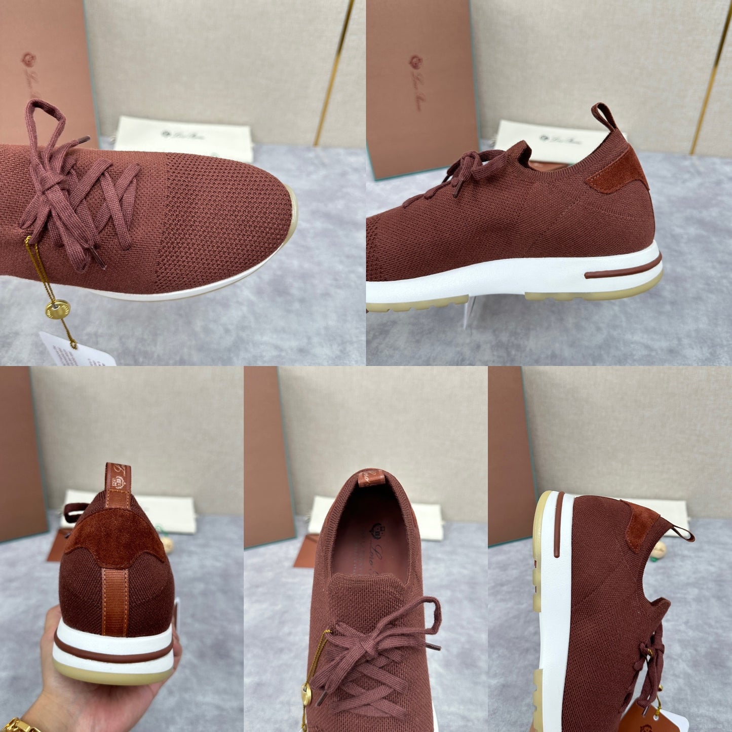 Grey, Brown, Navy blue and Dark brown Shoes