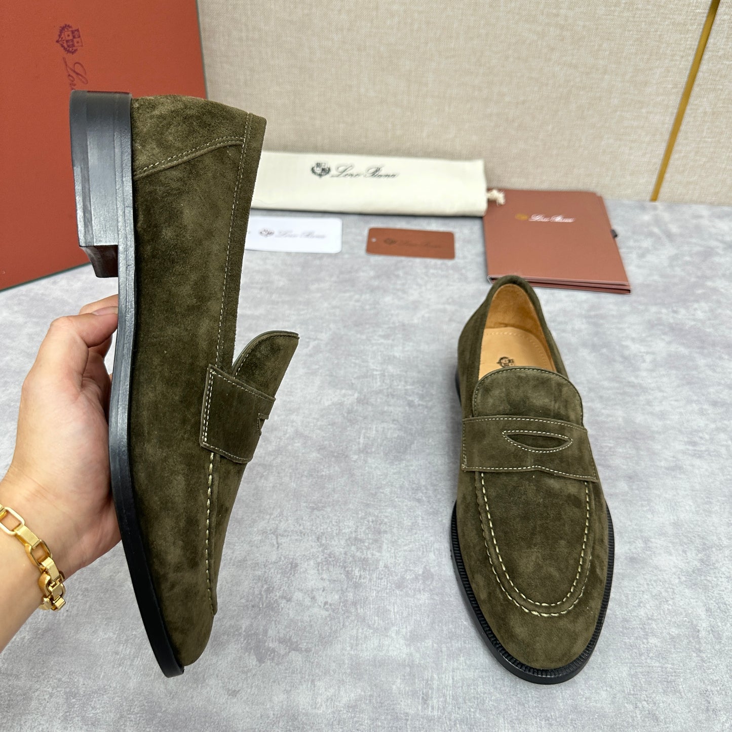 Dark green and Brown Shoes - FashionHype.xyz