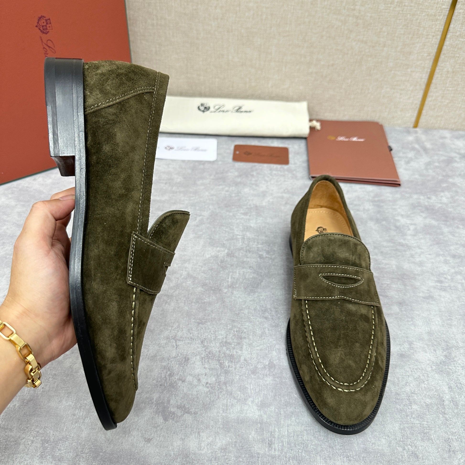 Dark green and Brown Shoes - FashionHype.xyz