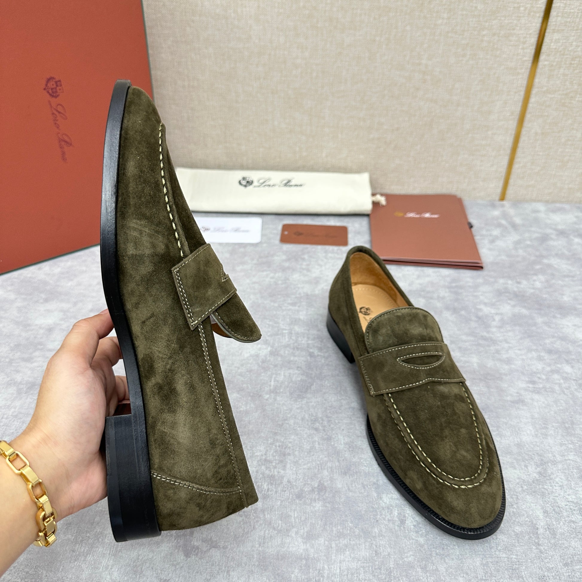Dark green and Brown Shoes - FashionHype.xyz