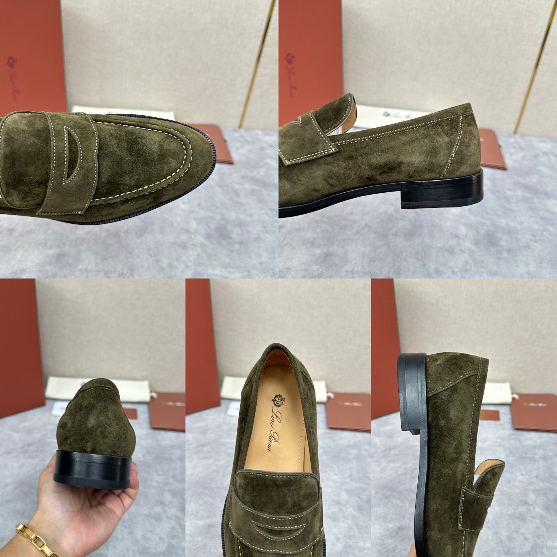 Dark green and Brown Shoes - FashionHype.xyz